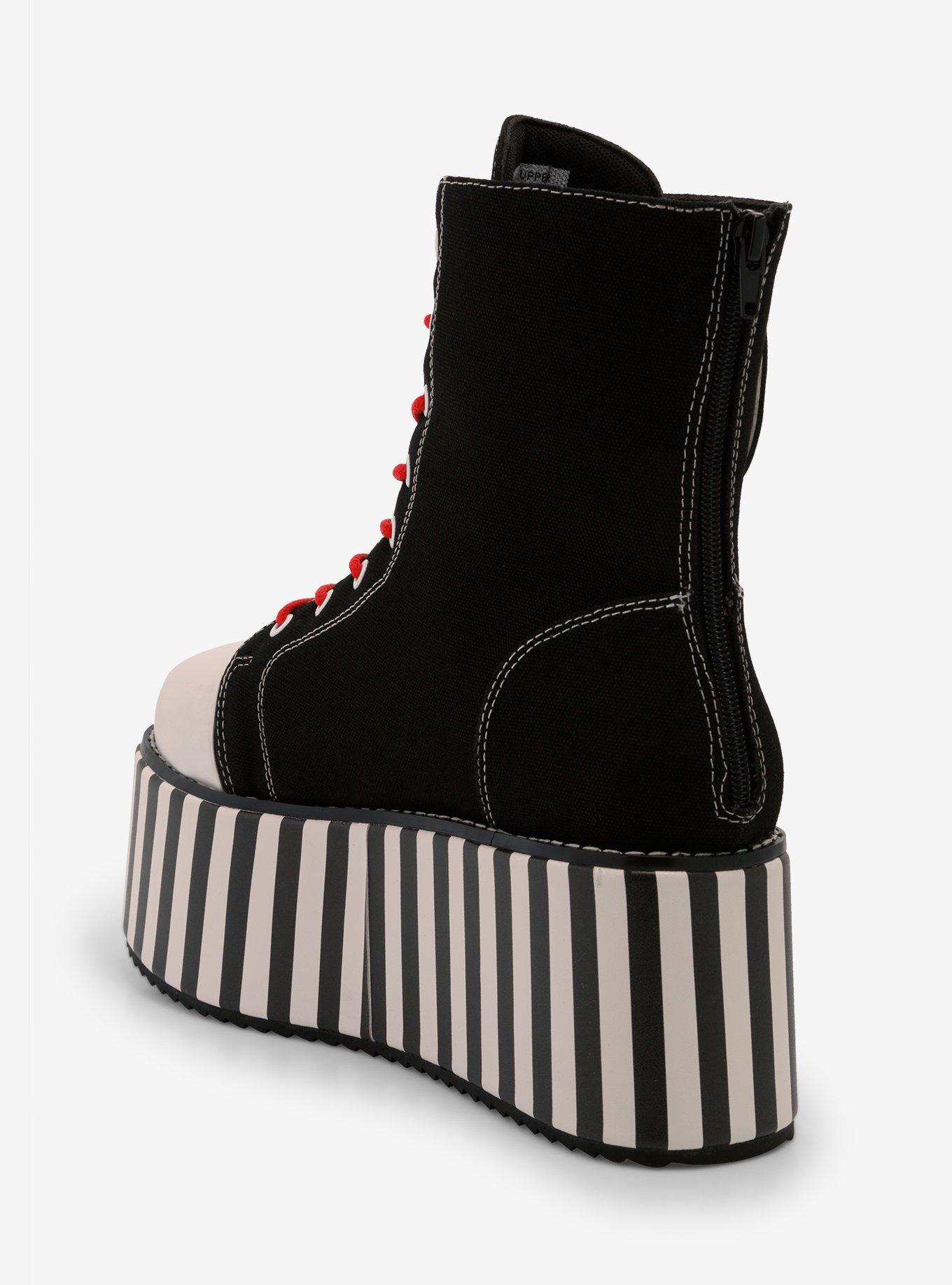 YRU X Emily The Strange Stripe Platform Boots, MULTI, alternate