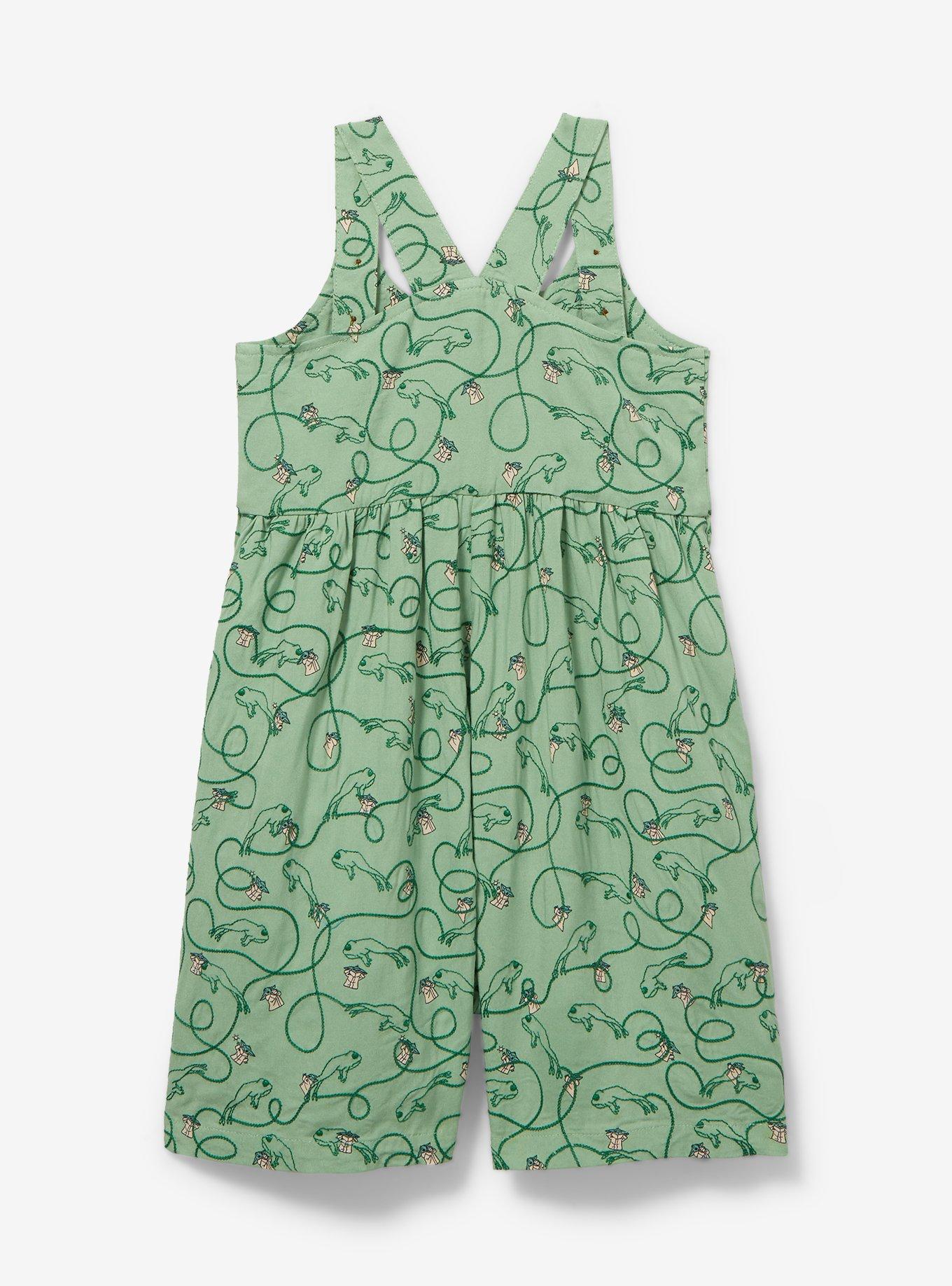 Disney Star Wars Grogu Button Front Toddler Romper &mdash; BoxLunch Exclusive, GREEN, alternate