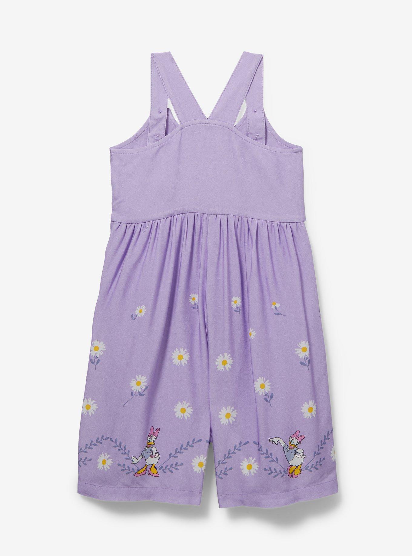 Disney Daisy Duck Button Front Toddler Romper &mdash; BoxLunch Exclusive, PURPLE, alternate