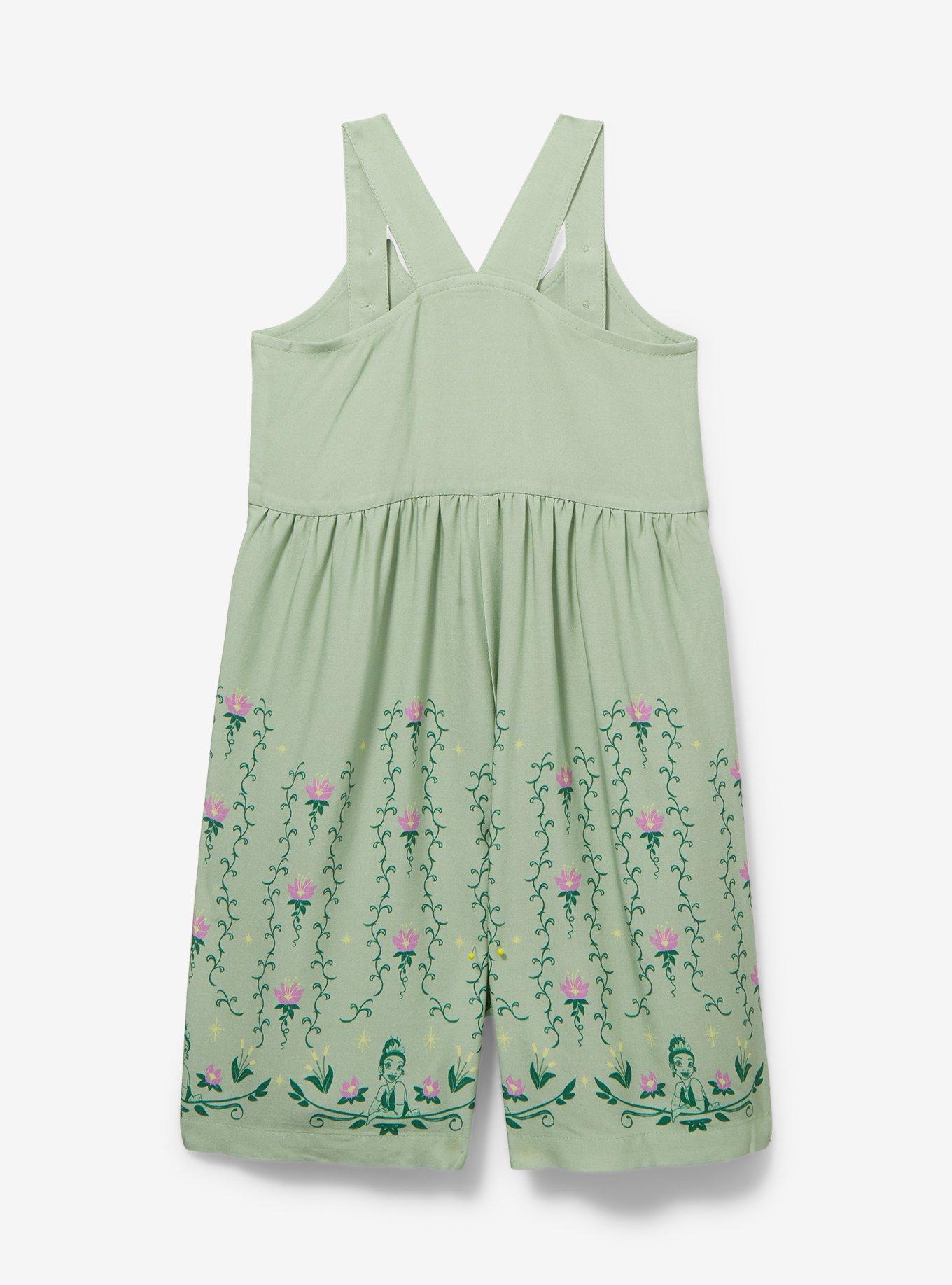 Disney Princess and the Frog Tiana Button Front Toddler Romper &mdash; BoxLunch Exclusive, GREEN, alternate