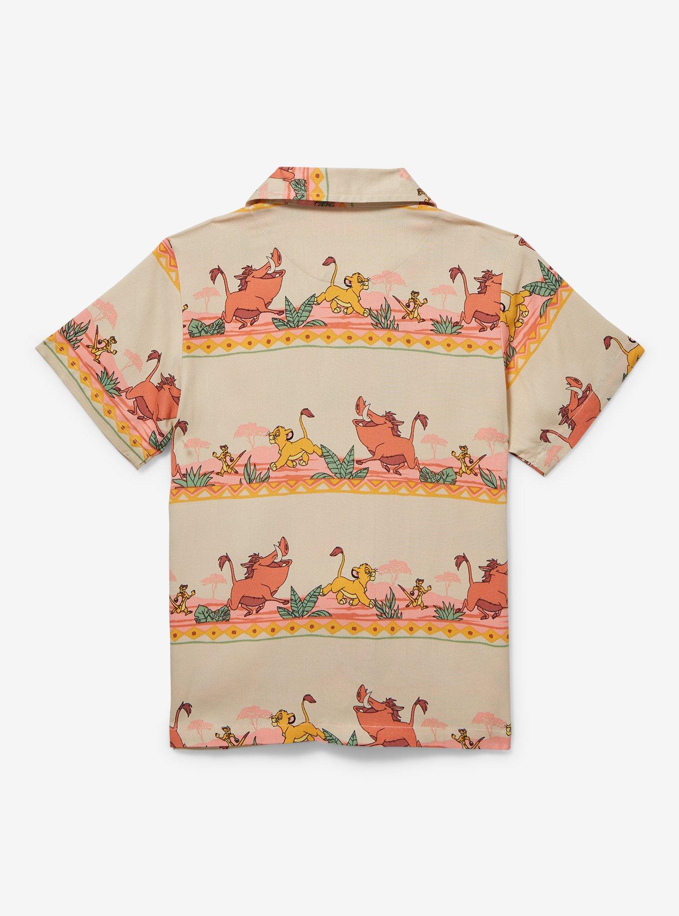 Disney The Lion King Simba, Pumbaa, and Timon Hakuna Matata Toddler Woven Button-Up &mdash; BoxLunch Exclusive, MULTI, alternate