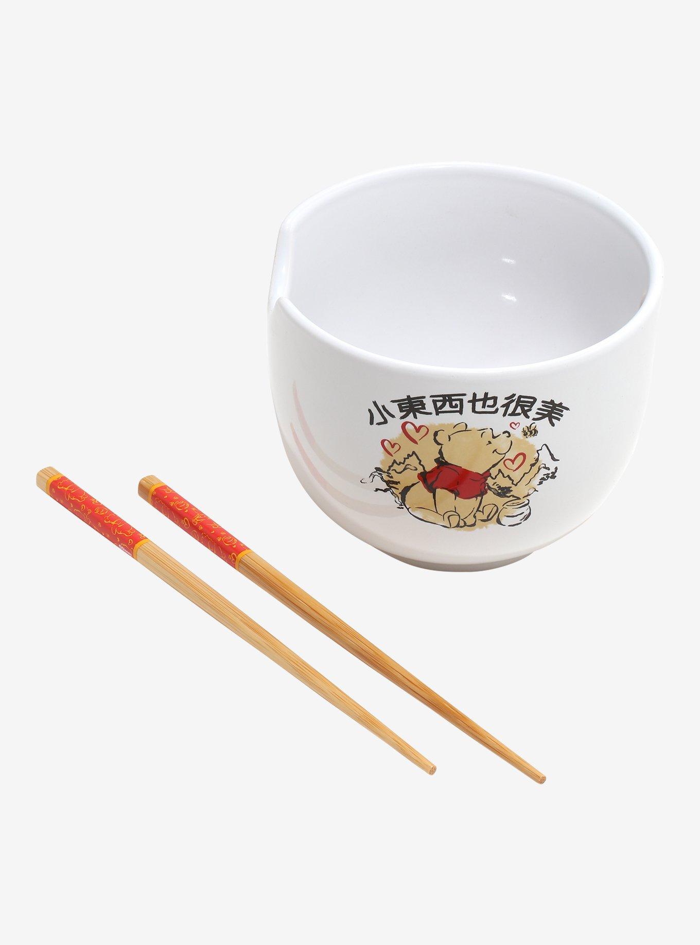 Disney Winnie The Pooh Watercolor Ramen Bowl And Chopsticks, , alternate