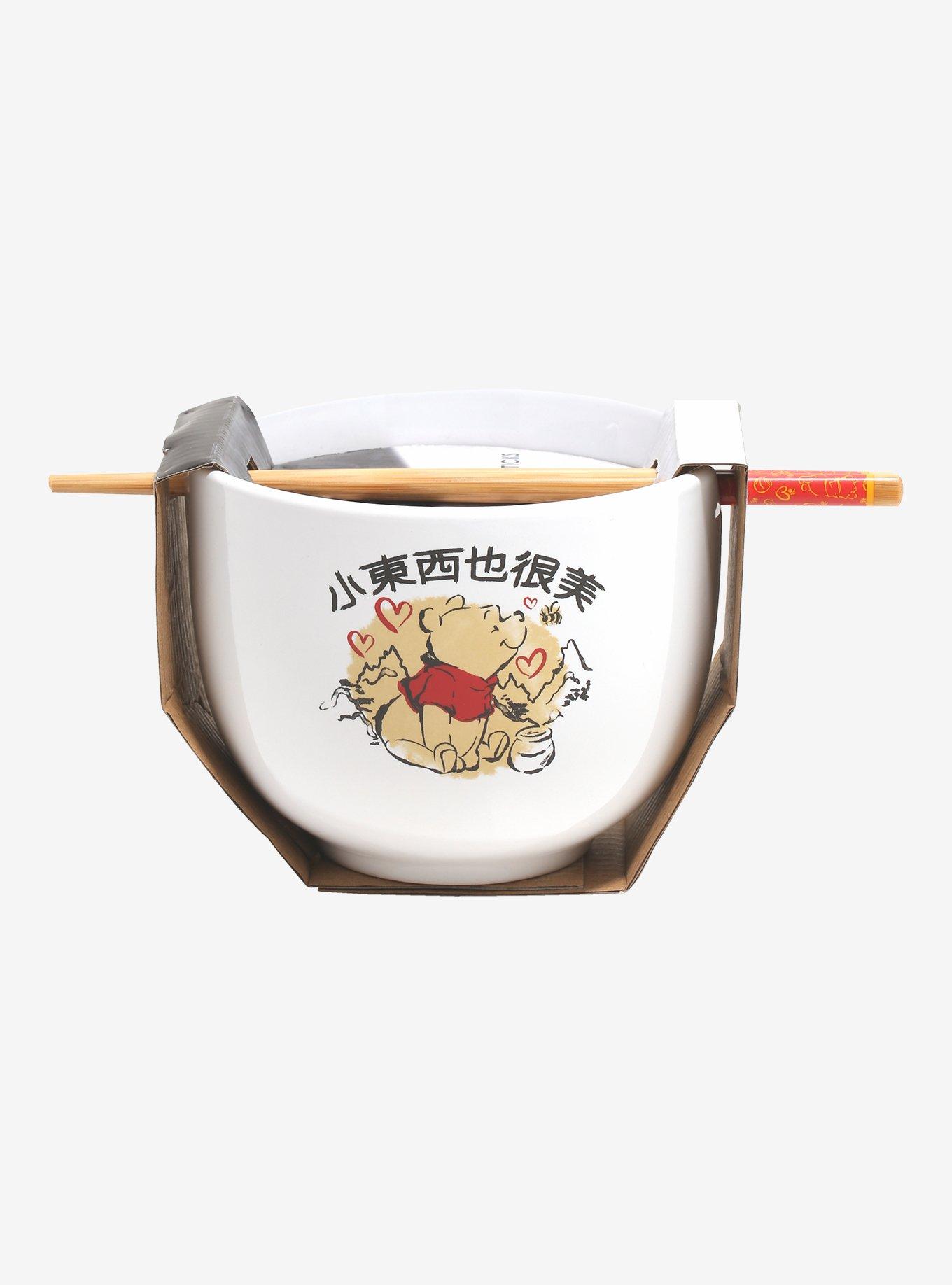 Disney Winnie The Pooh Watercolor Ramen Bowl And Chopsticks, , alternate