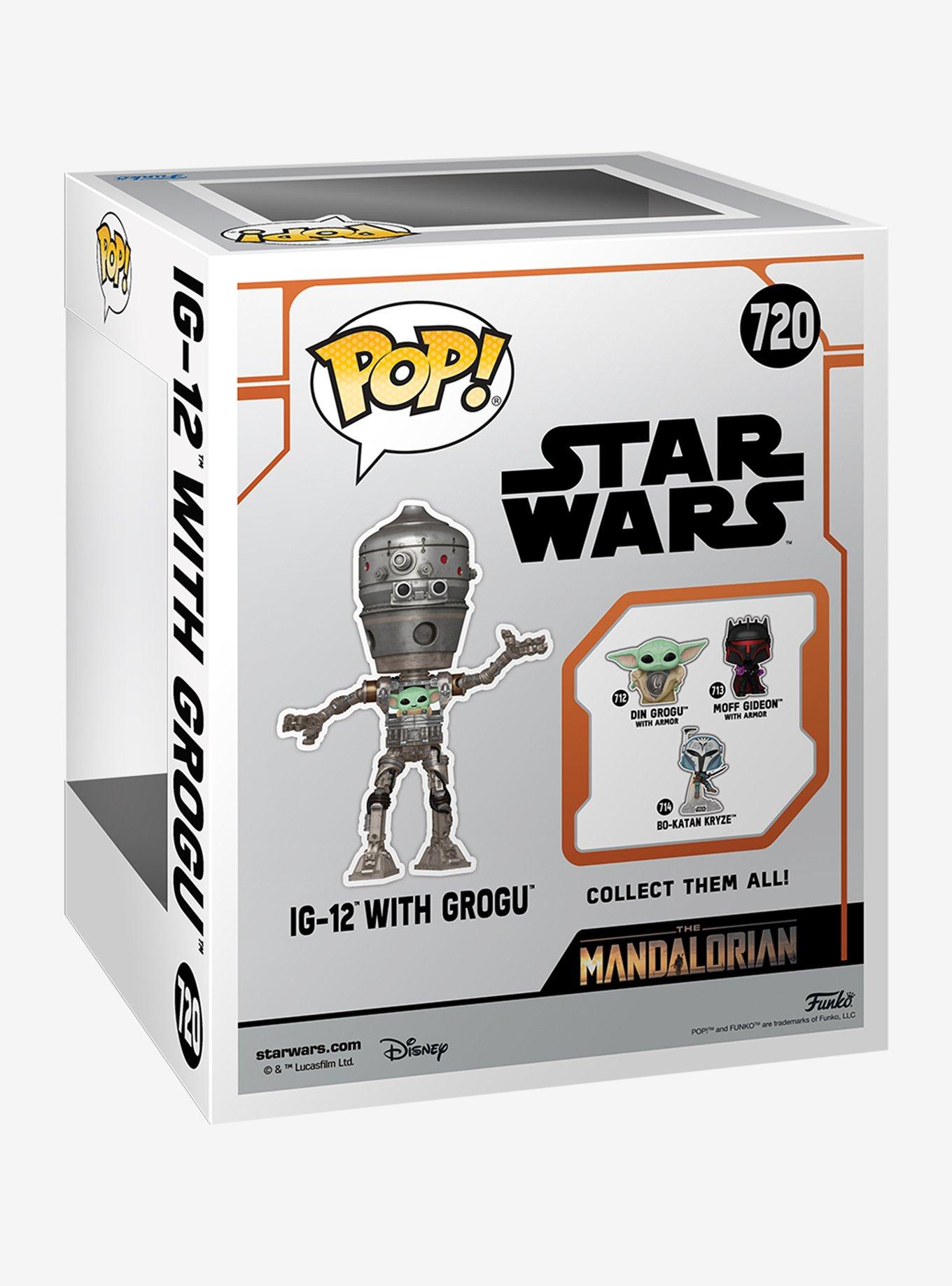 Funko Star Wars The Mandalorian Pop! IG-12 With Grogu Vinyl Bobble-Head Figure, , alternate