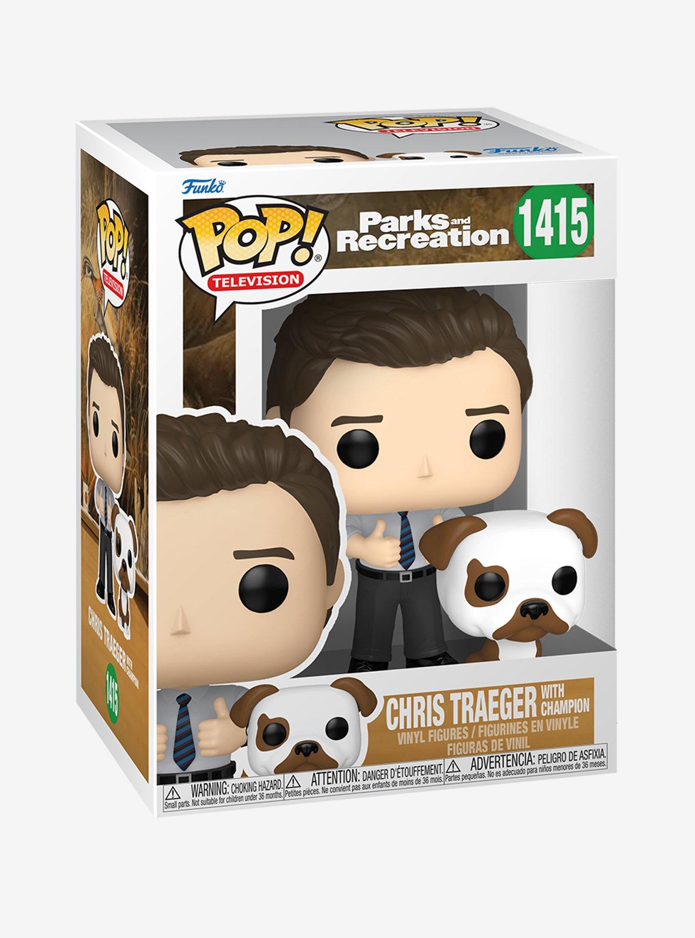 Funko Parks And Recreation Pop! Television Chris Traeger With Champion Vinyl Figure Set