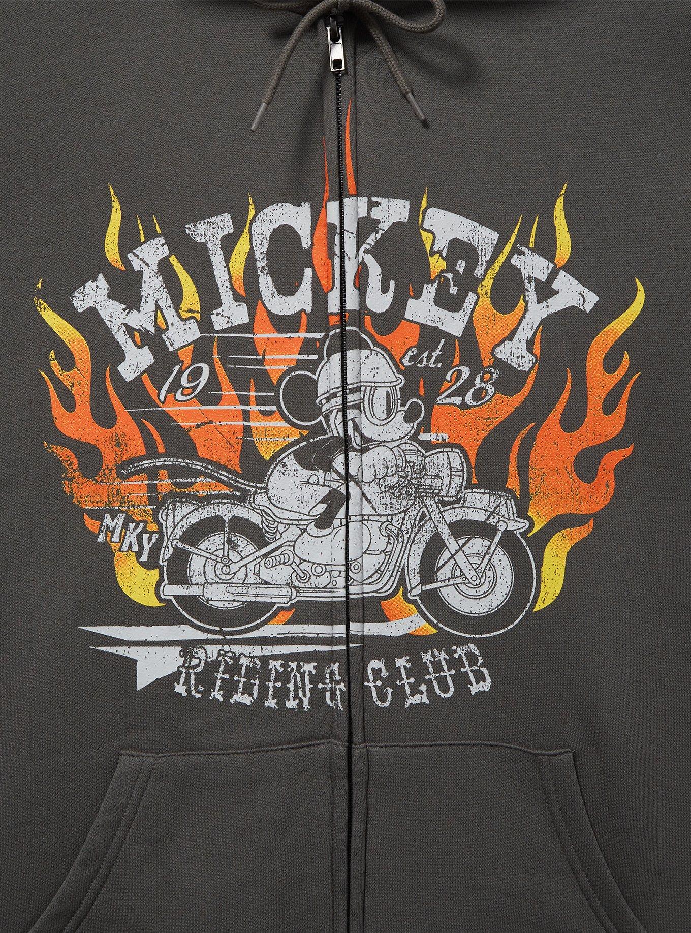 Disney Mickey Mouse Motorcycle Portrait Zippered Hoodie - BoxLunch Exclusive, BLACK, alternate