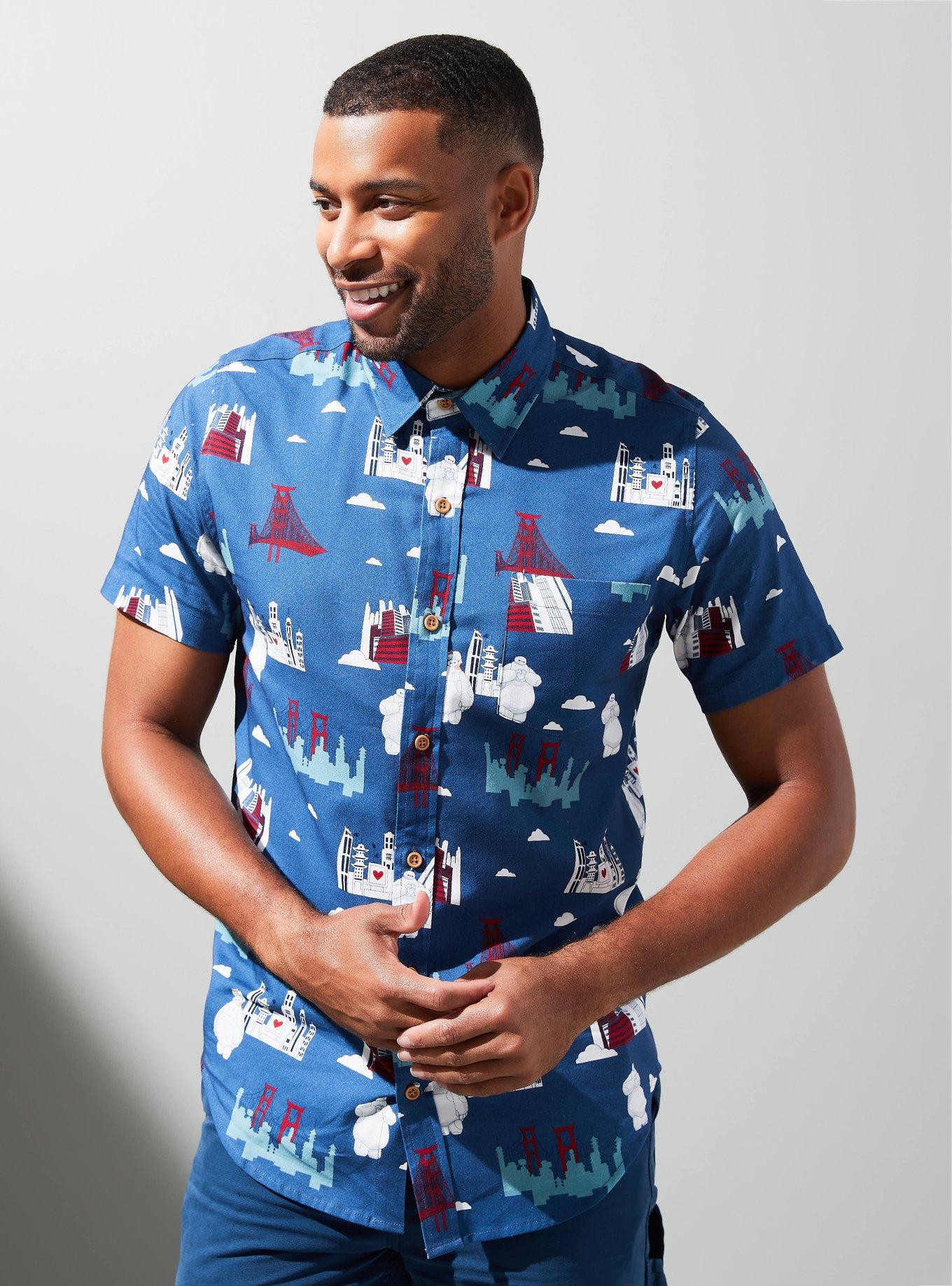 Disney Big Hero 6 San Fransokyo Scenic Allover Print Woven Shirt — BoxLunch Exclusive
