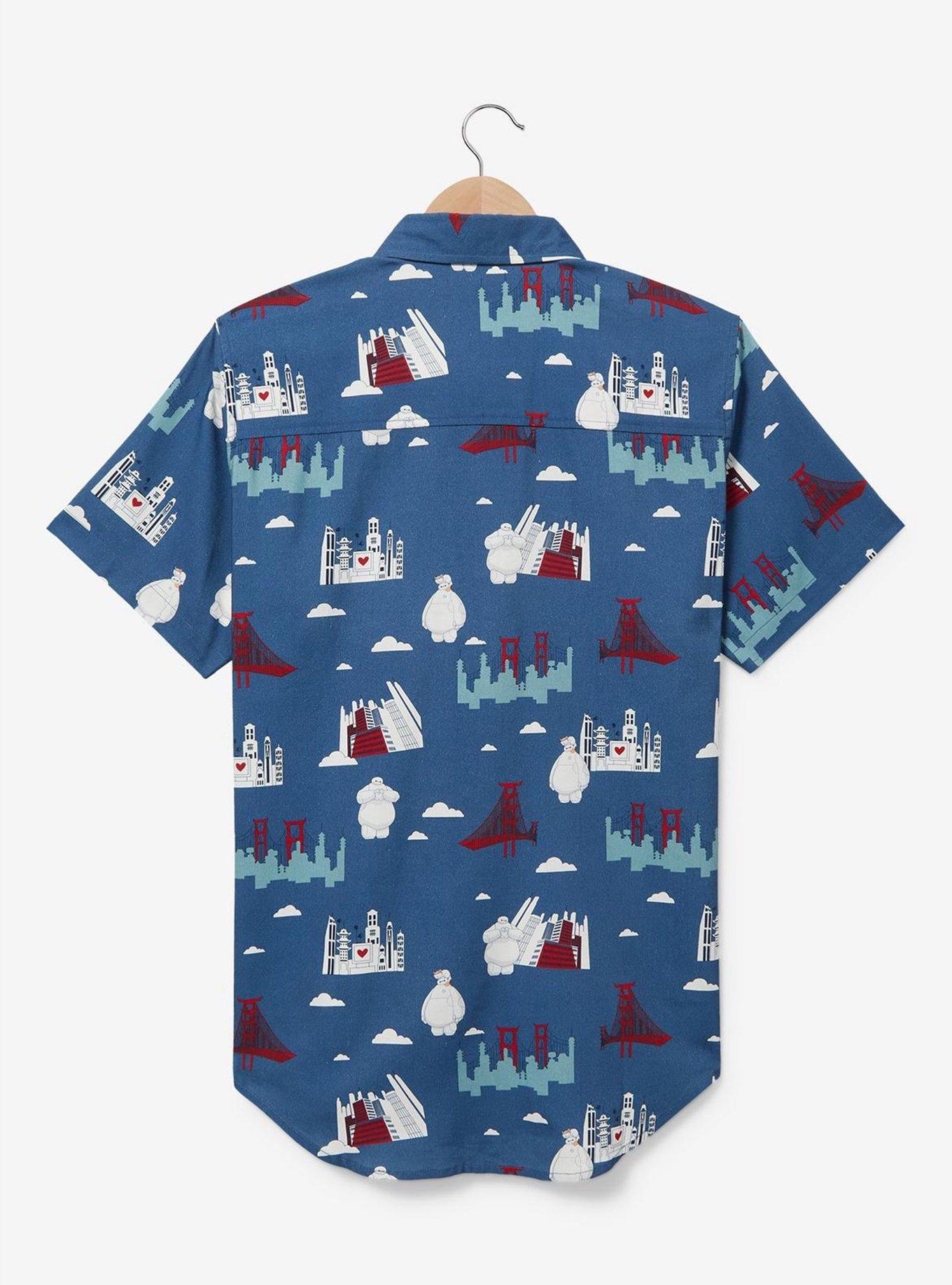 Disney Big Hero 6 San Fransokyo Scenic Allover Print Woven Shirt — BoxLunch Exclusive, NAVY, alternate