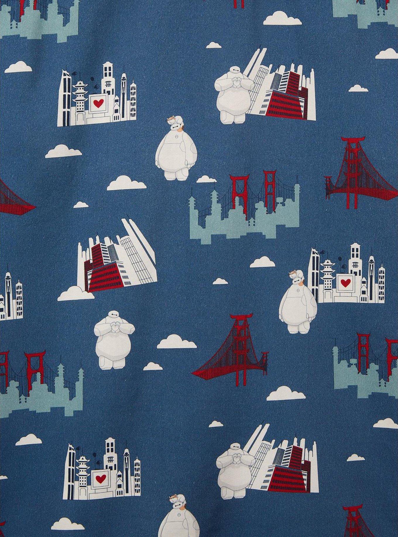 Disney Big Hero 6 San Fransokyo Scenic Allover Print Woven Shirt — BoxLunch Exclusive, NAVY, alternate