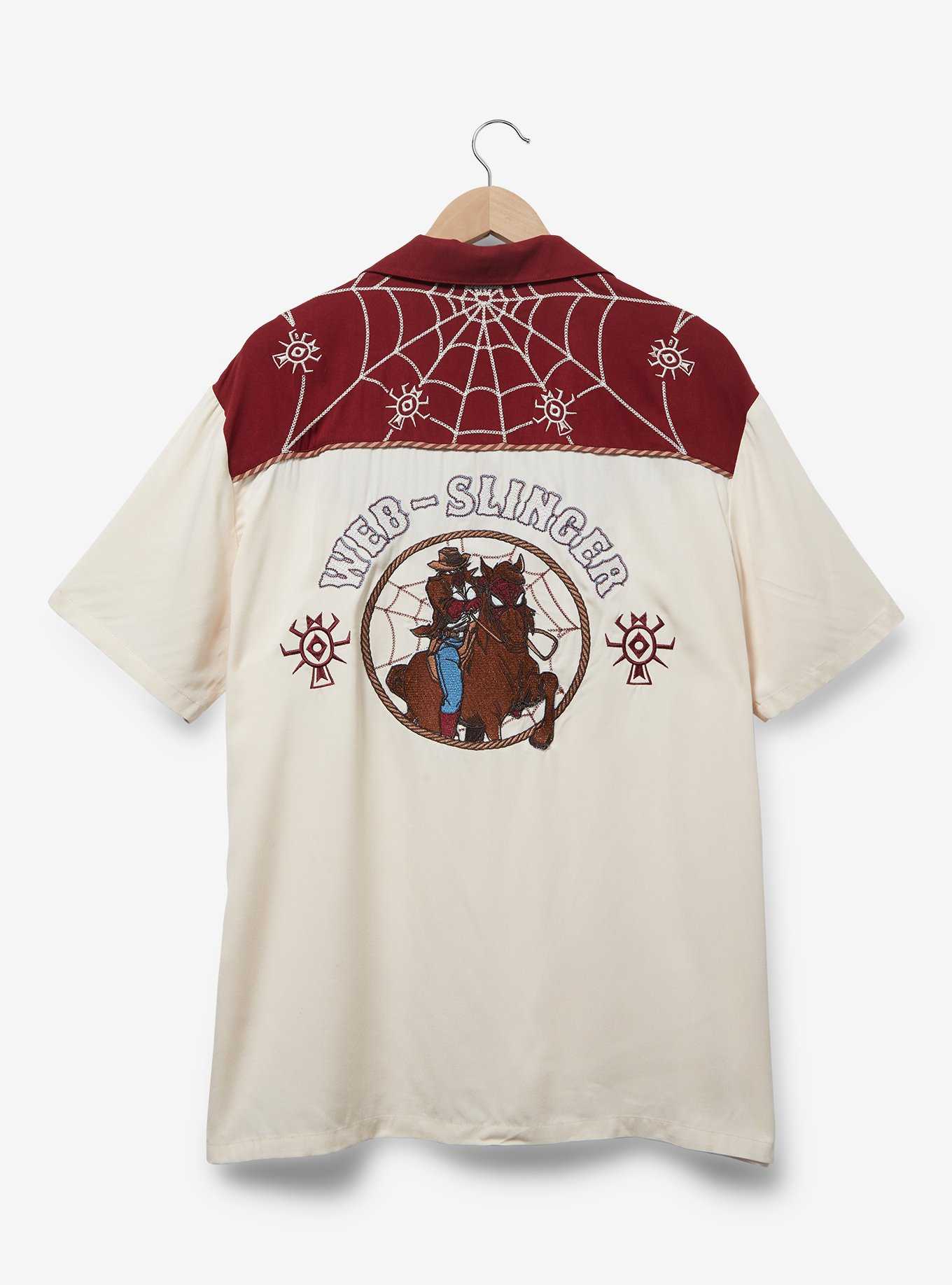 Marvel Spider-Man Web-Slinger Western Woven Button-Up - BoxLunch Exclusive, , hi-res
