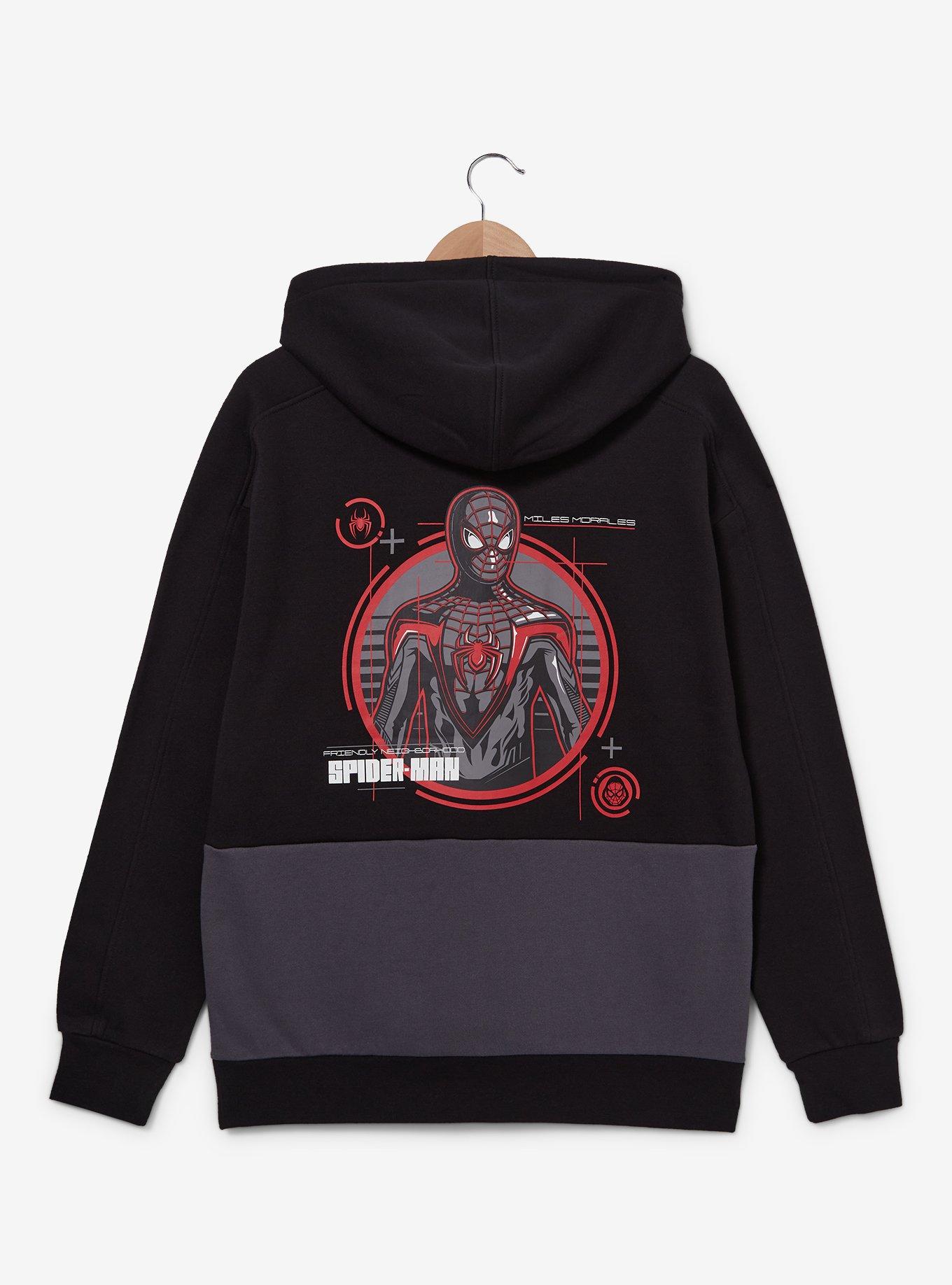Marvel Spider-Man: Across the Spider-Verse Multi-Pocket Hoodie &mdash; BoxLunch Exclusive, BLACK, alternate