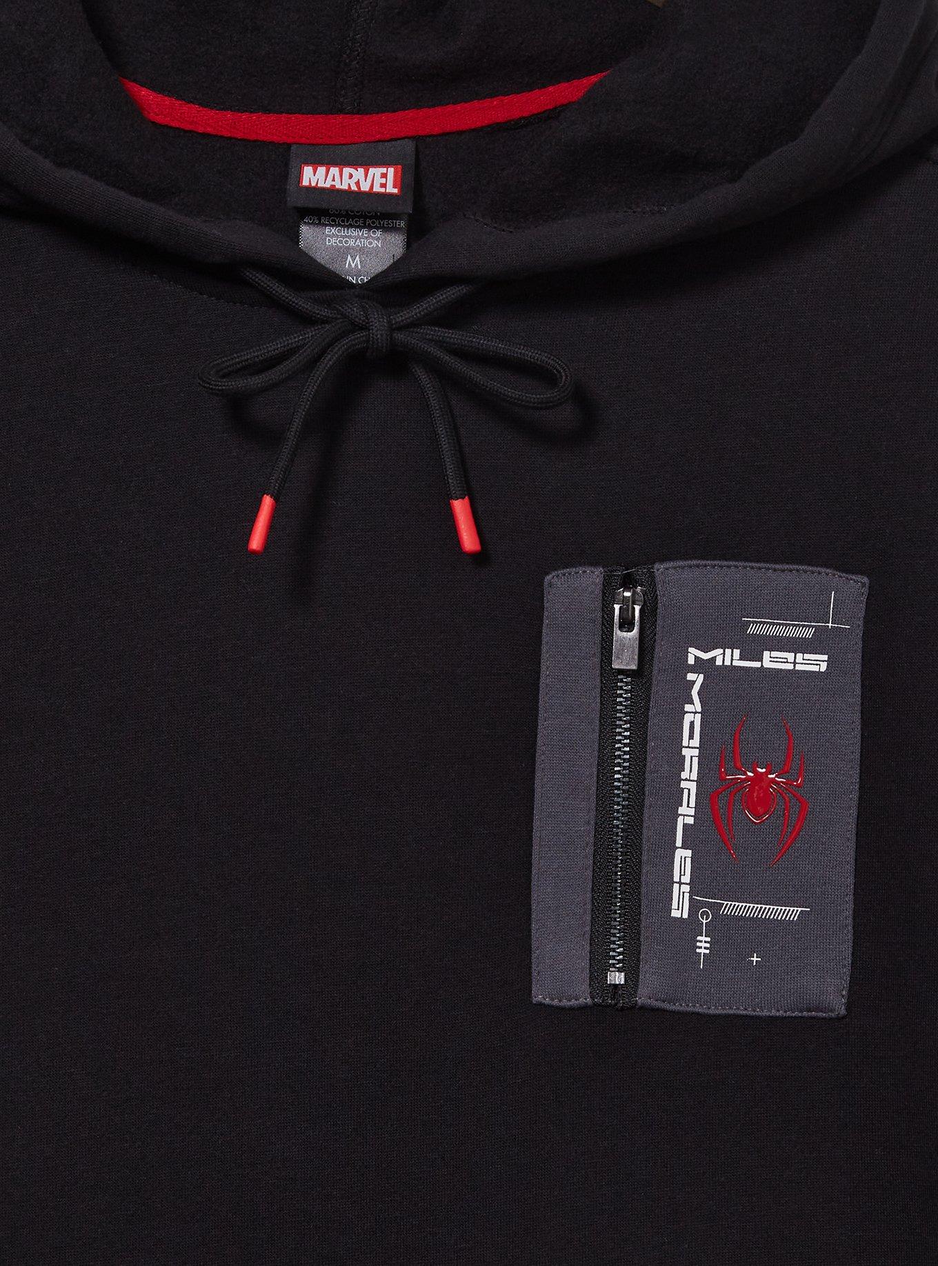 Marvel Spider-Man: Across the Spider-Verse Multi-Pocket Hoodie &mdash; BoxLunch Exclusive, BLACK, alternate