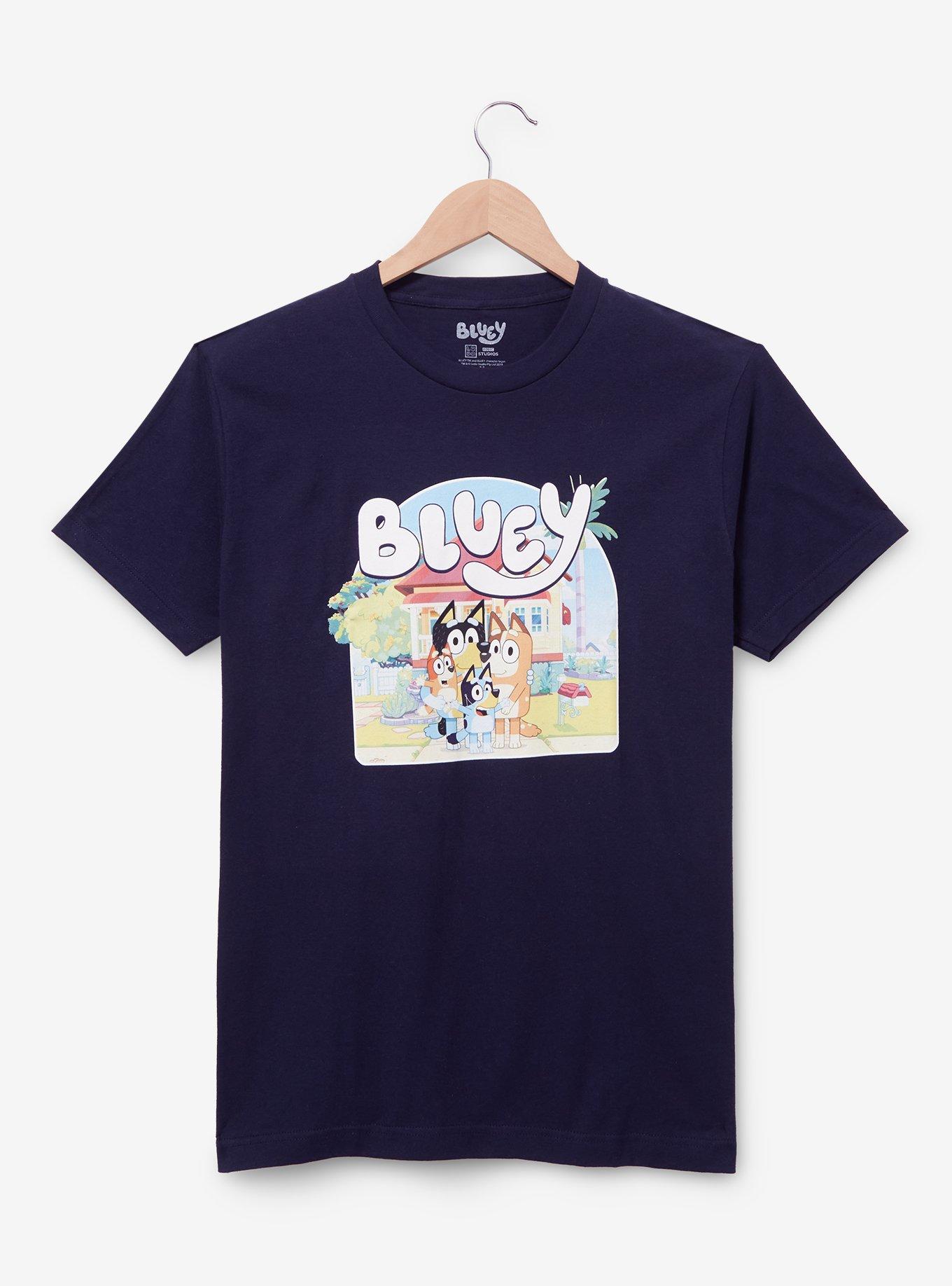 Bluey Family Portrait T-Shirt — BoxLunch Exclusive, NAVY, alternate