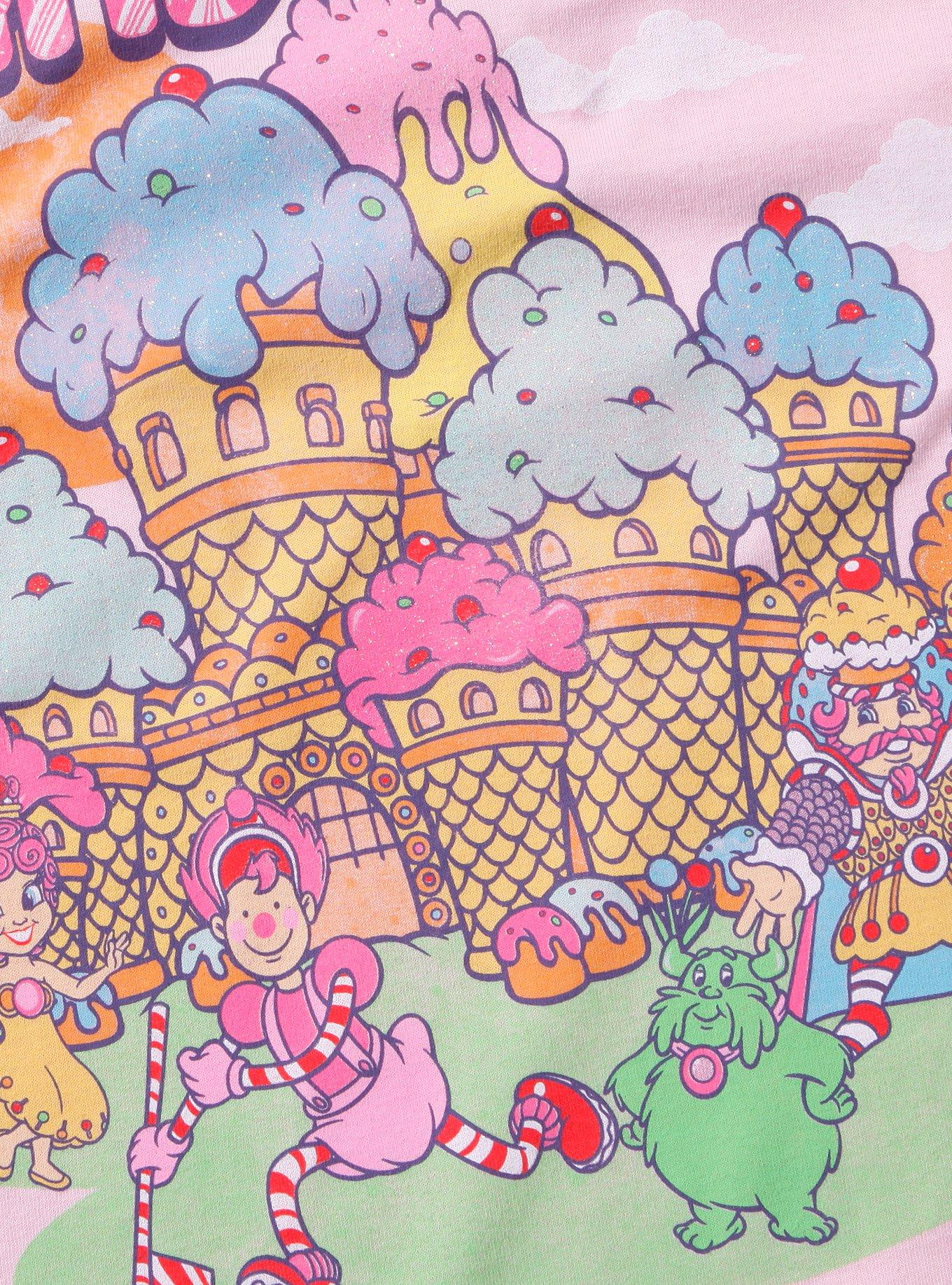 Candy Land Castle Pink Glitter Boyfriend Fit Girls T-Shirt