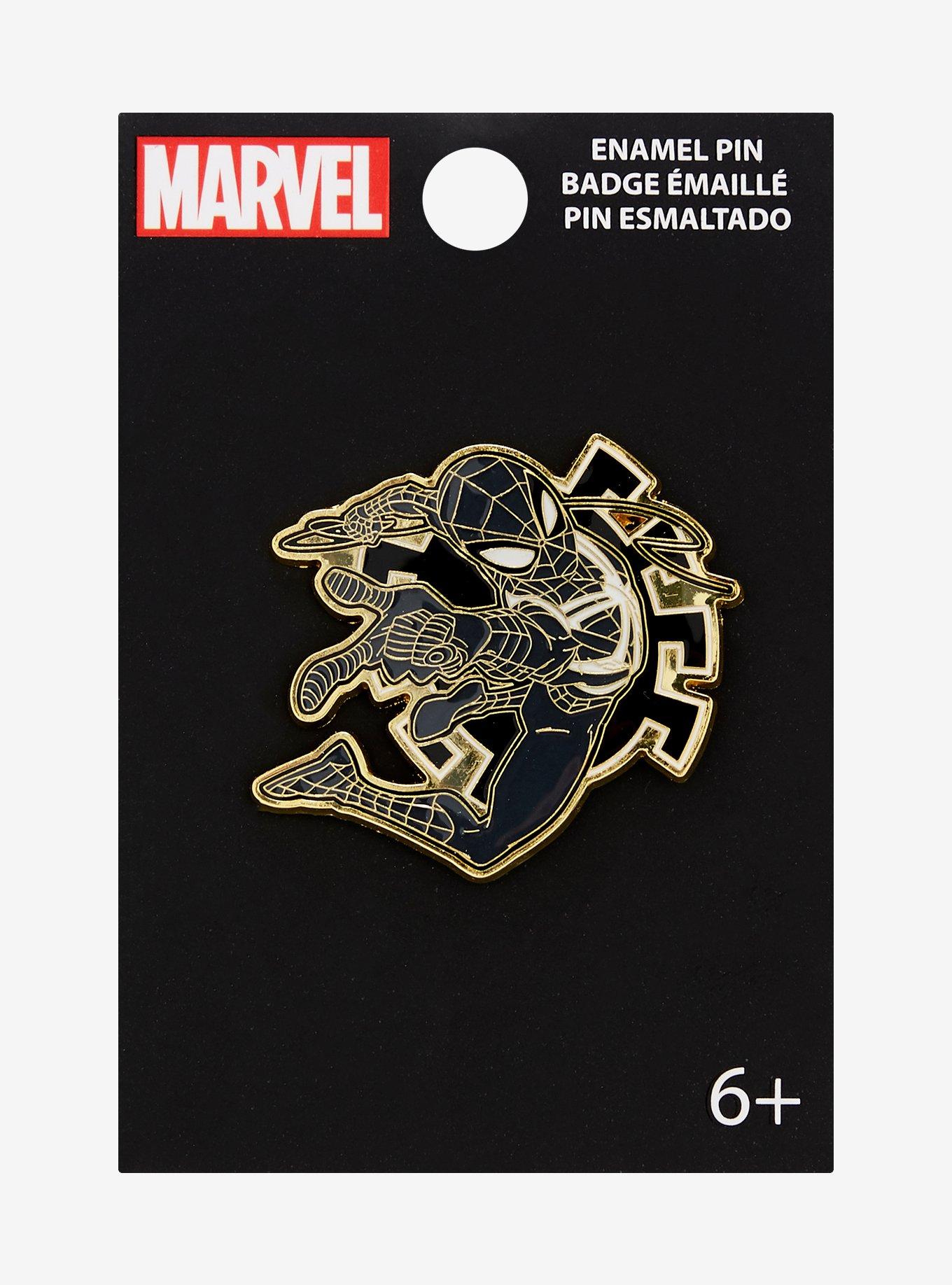 Loungefly Marvel Spider-Man Black Suit Enamel Pin — BoxLunch Exclusive, , alternate