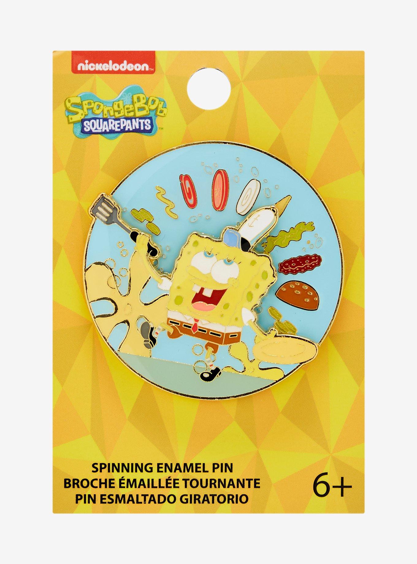 SpongeBob SquarePants Krabby Patty Spinning Enamel Pin — BoxLunch Exclusive, , alternate