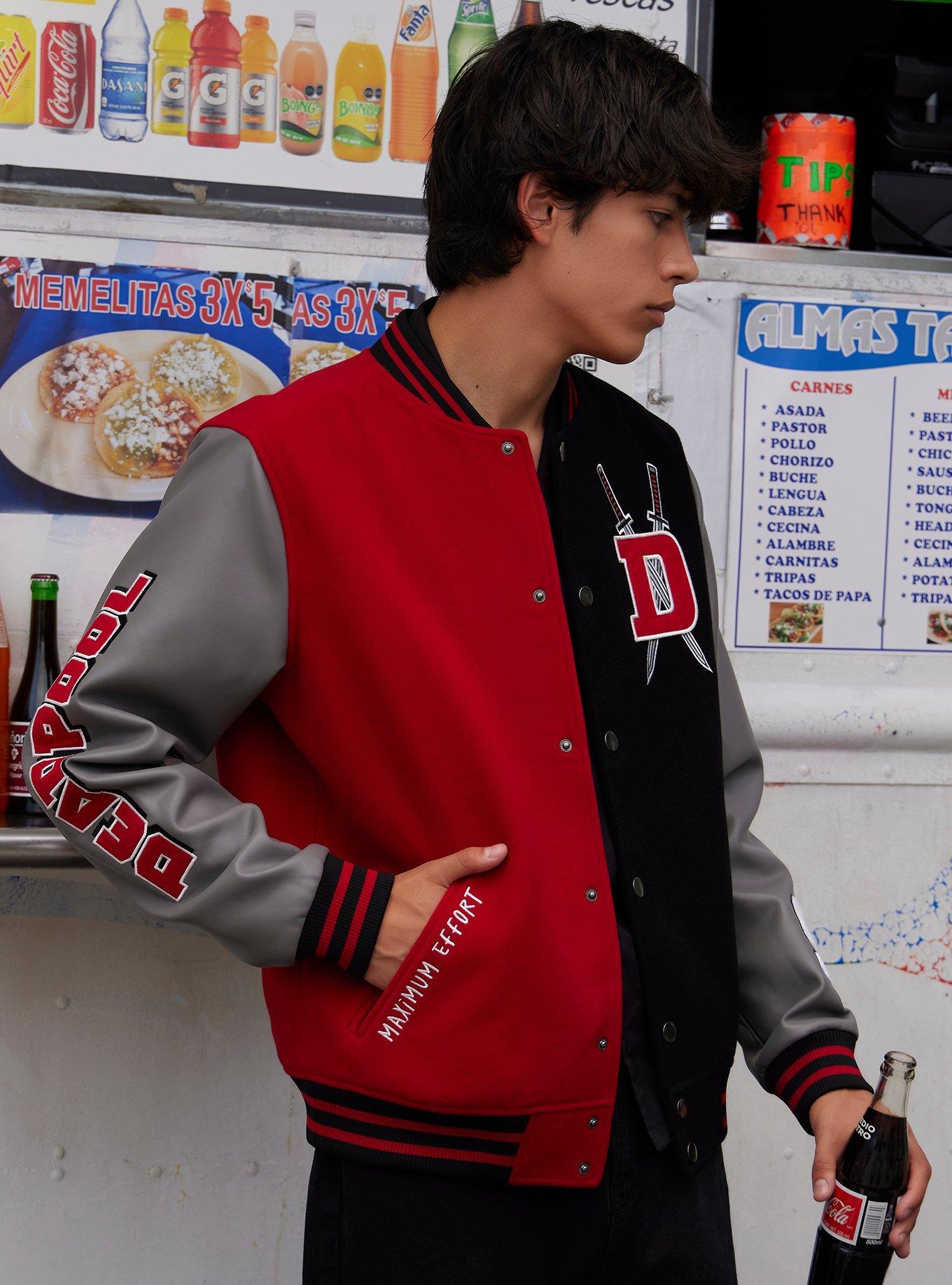 Our Universe Marvel Deadpool & Wolverine Deadpool Varsity Jacket, MULTI, alternate