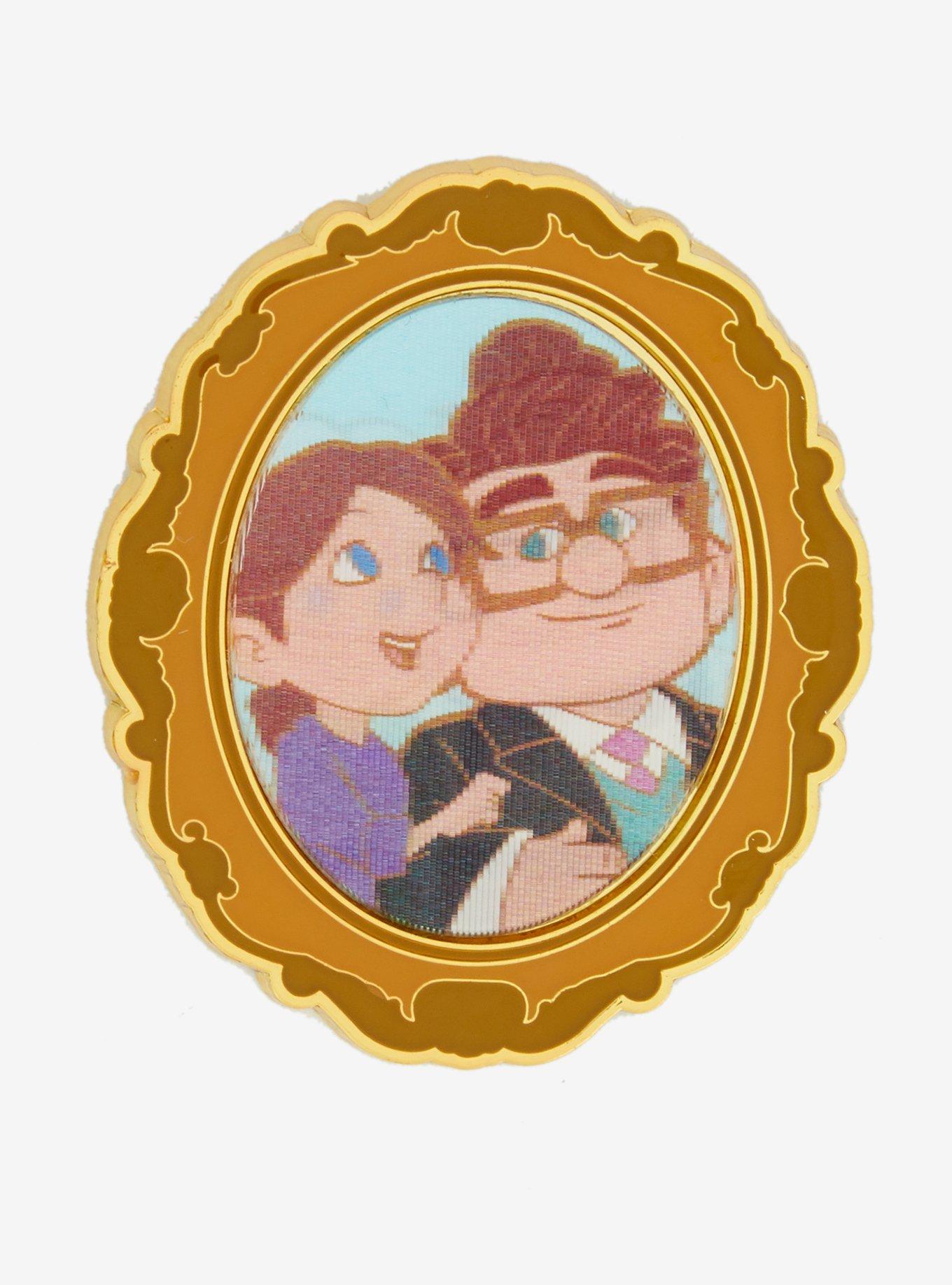 Loungefly Disney Pixar Up Carl and Ellie Lenticular Portrait Enamel Pin — BoxLunch Exclusive, , hi-res