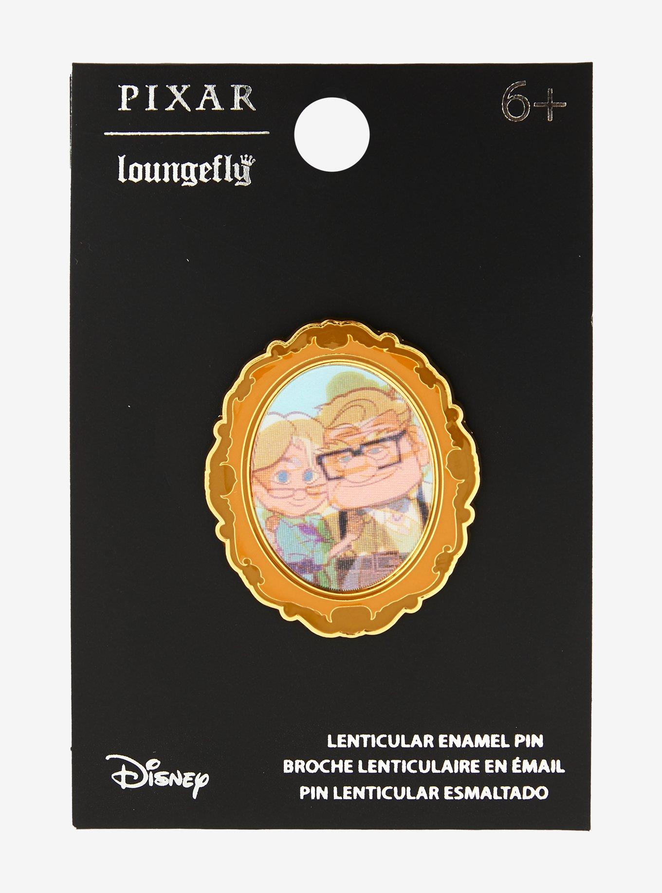 Loungefly Disney Pixar Up Carl and Ellie Lenticular Portrait Enamel Pin — BoxLunch Exclusive, , alternate