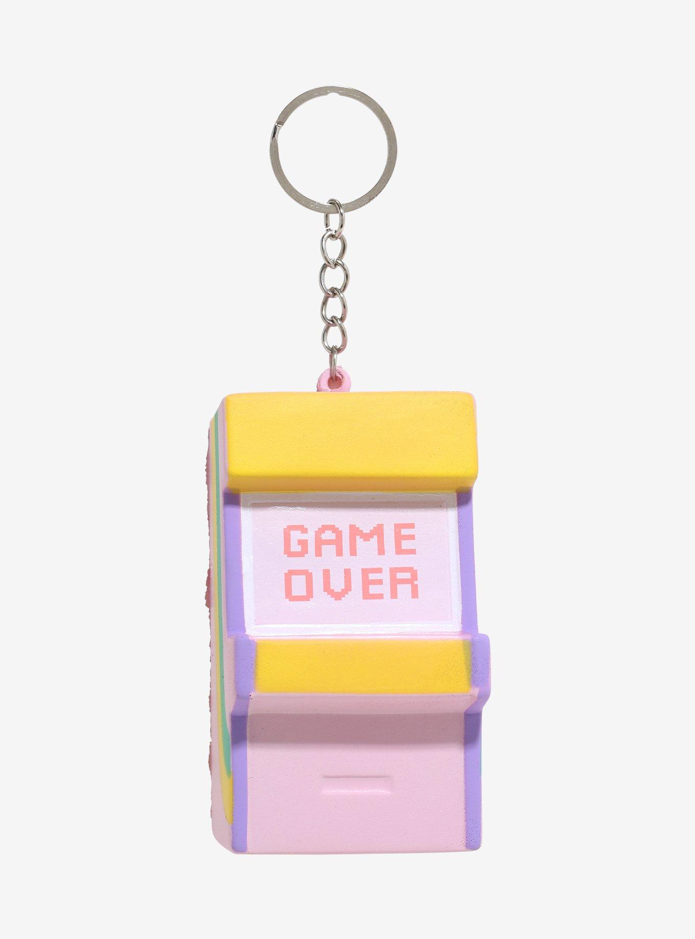 Game Over Arcade Machine Squishy Key Chain, , hi-res