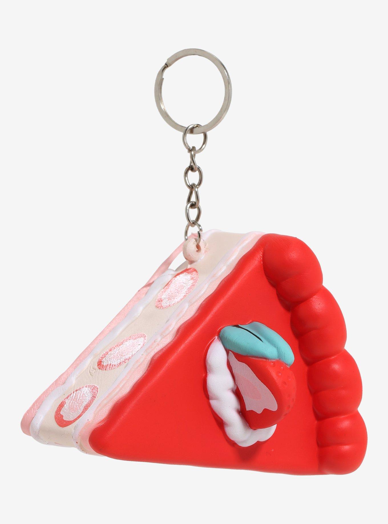 Strawberry Cake Squishy Key Chain, , alternate