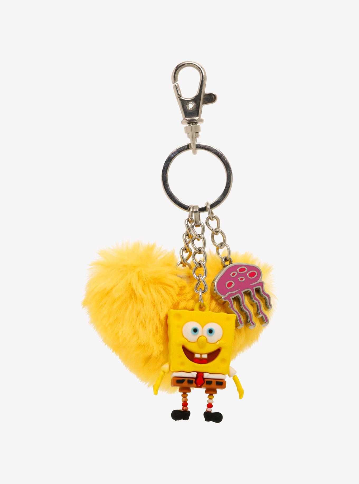 SpongeBob SquarePants Jelly Fish Fuzzy Heart Key Chain