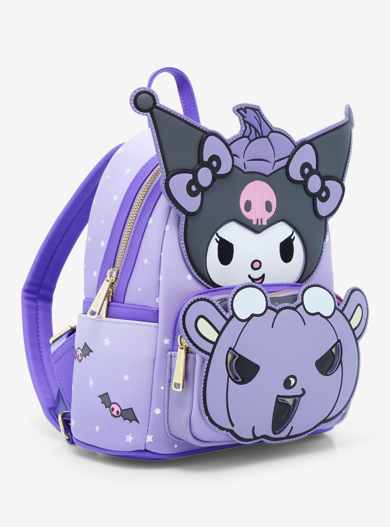 Loungefly Sanrio Kuromi Halloween Light-Up Purple Mini Backpack, , alternate