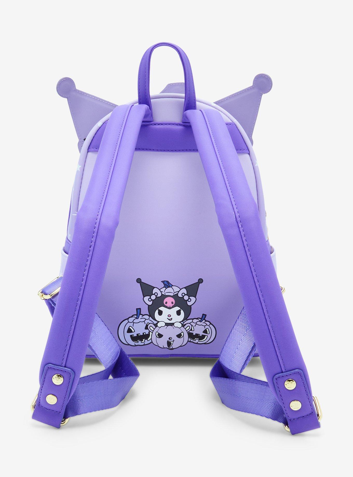 Loungefly Sanrio Kuromi Halloween Light-Up Purple Mini Backpack, , alternate