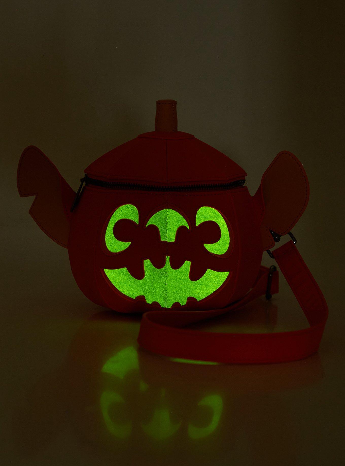 Loungefly Disney Lilo & Stitch Jack-o-Lantern Stitch Glow-in-the-Dark Crossbody Bag, , alternate