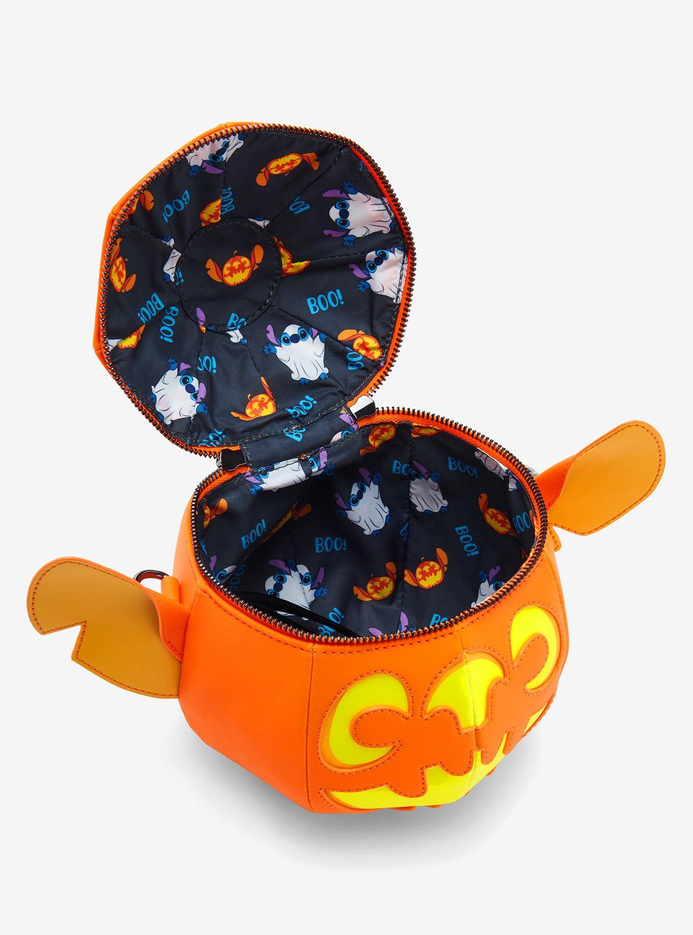 Loungefly Disney Lilo & Stitch Jack-o-Lantern Stitch Glow-in-the-Dark Crossbody Bag, , alternate