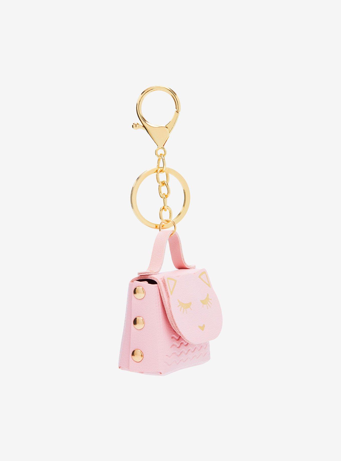 Pink Cat Purse Key Chain, , alternate