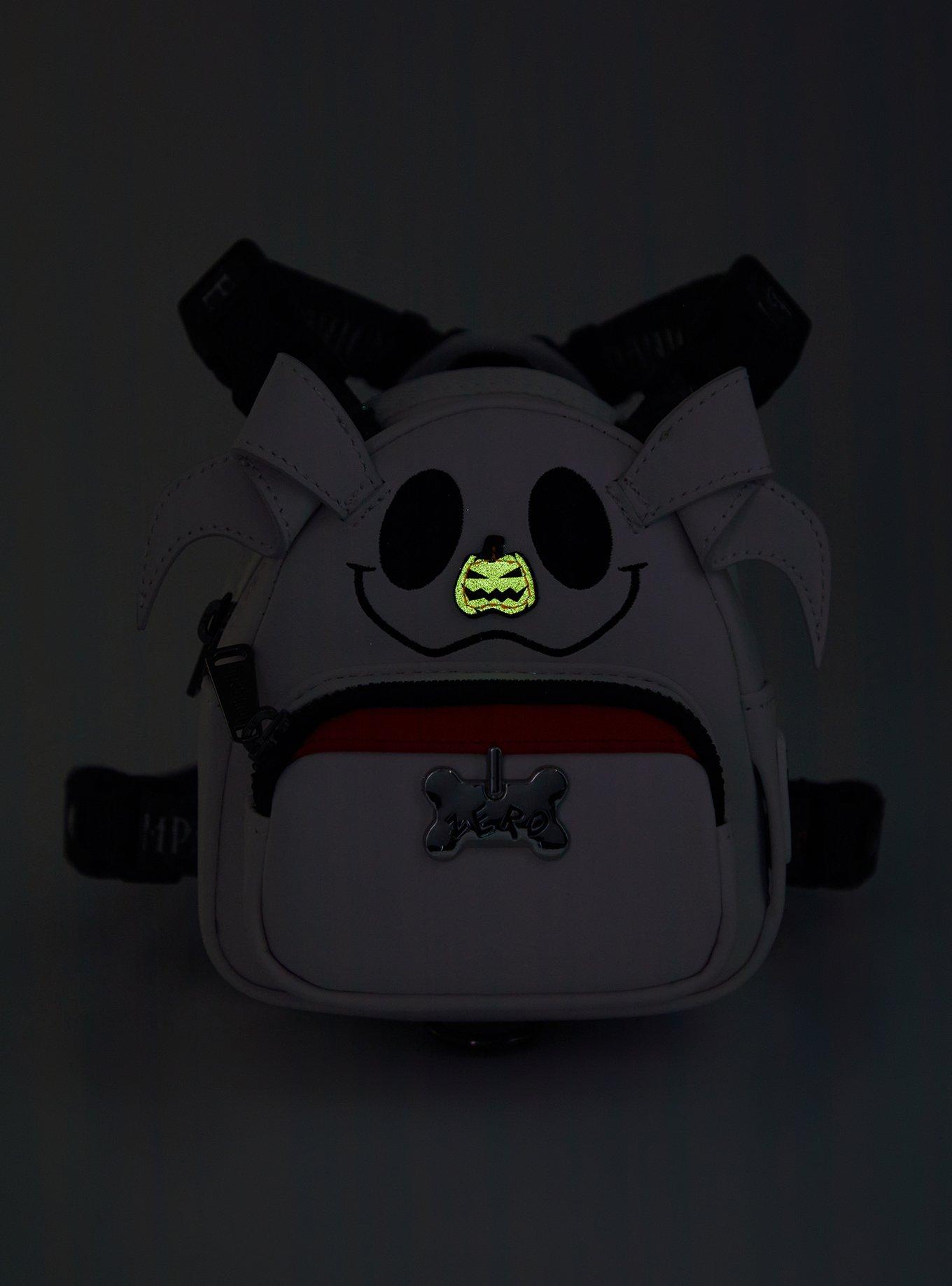 Loungefly Disney The Nightmare Before Christmas Zero Glow-in-the-Dark Medium Mini Backpack Dog Harness, , hi-res