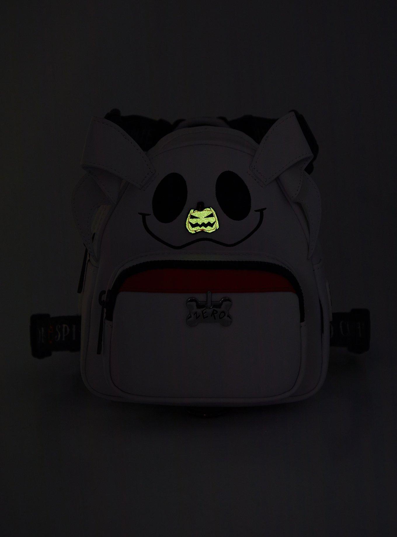 Loungefly Disney The Nightmare Before Christmas Zero Glow-in-the-Dark Large Mini Backpack Dog Harness