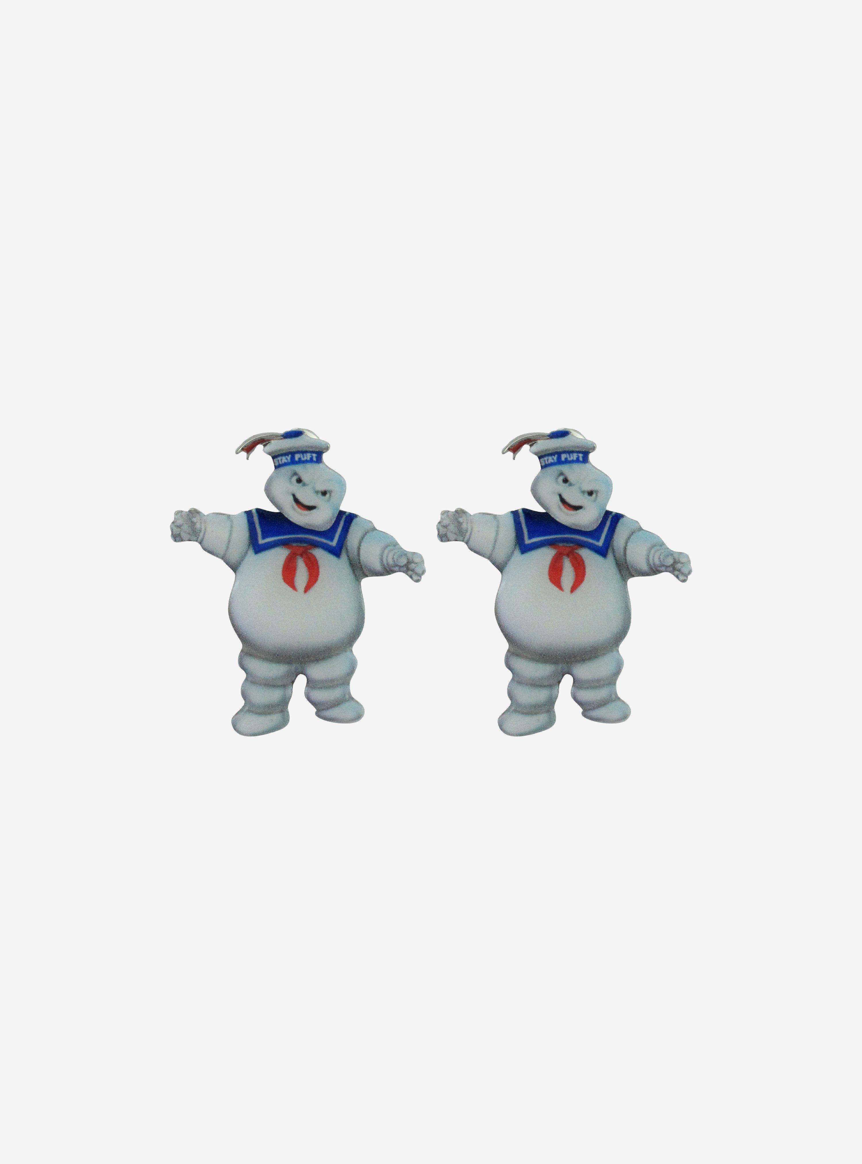 Ghostbusters Stay-Puft Marshmallow Man Front/Back Earring Studs, , alternate