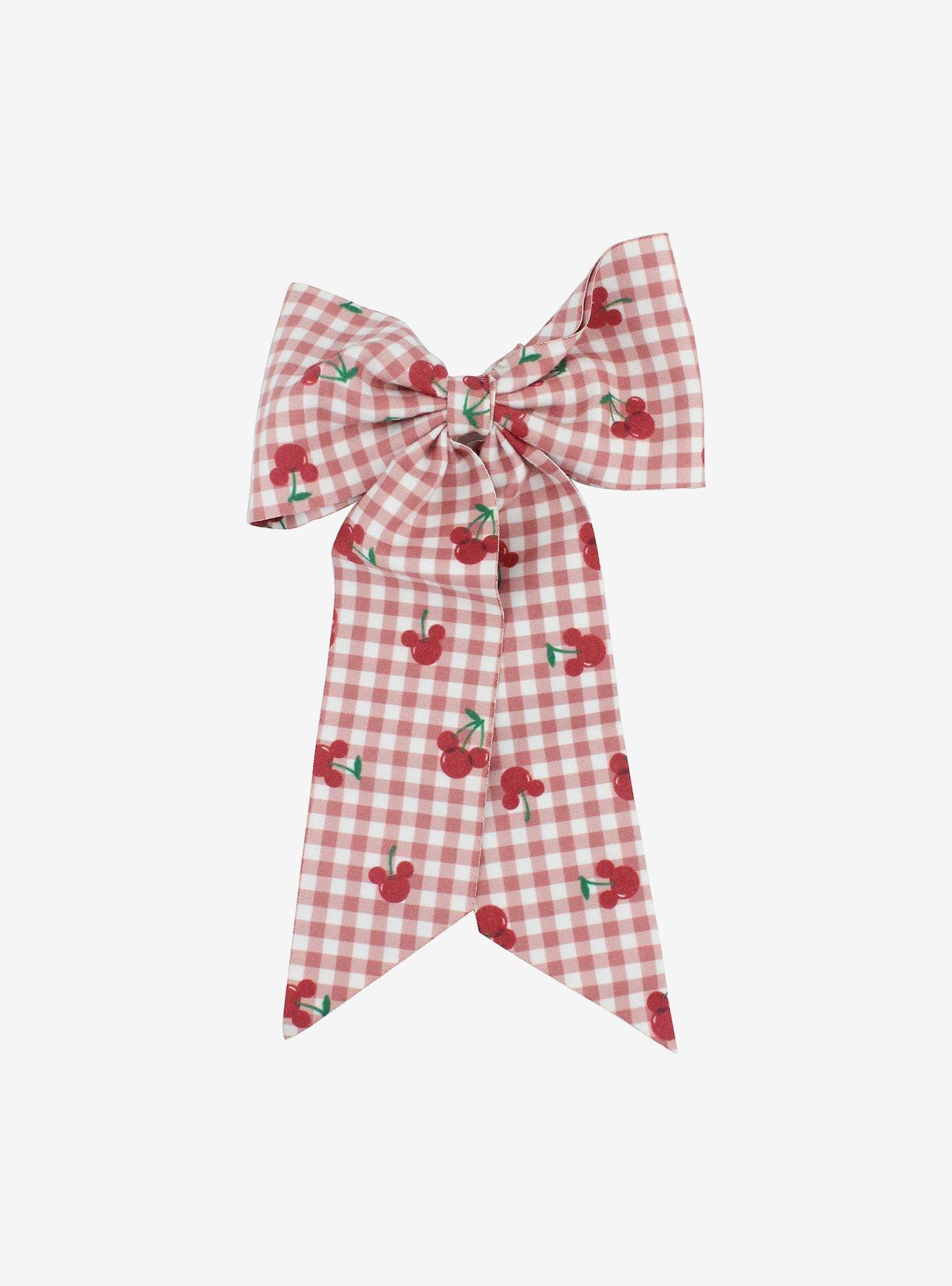 Her Universe Disney Mickey Mouse Cherries Gingham Hair Bow, , alternate