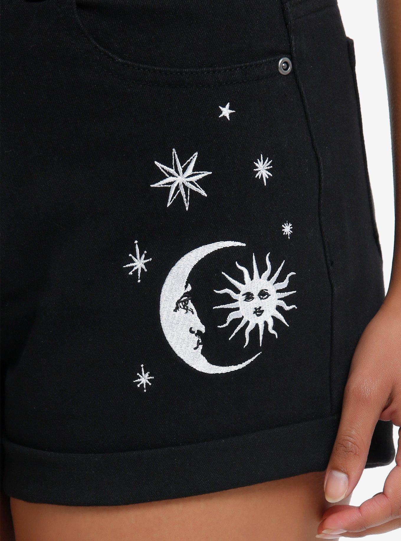 Cosmic Aura Black Sun & Moon Shorts, BLACK, alternate