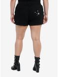Cosmic Aura Black Sun & Moon Shorts Plus Size, BLACK, alternate