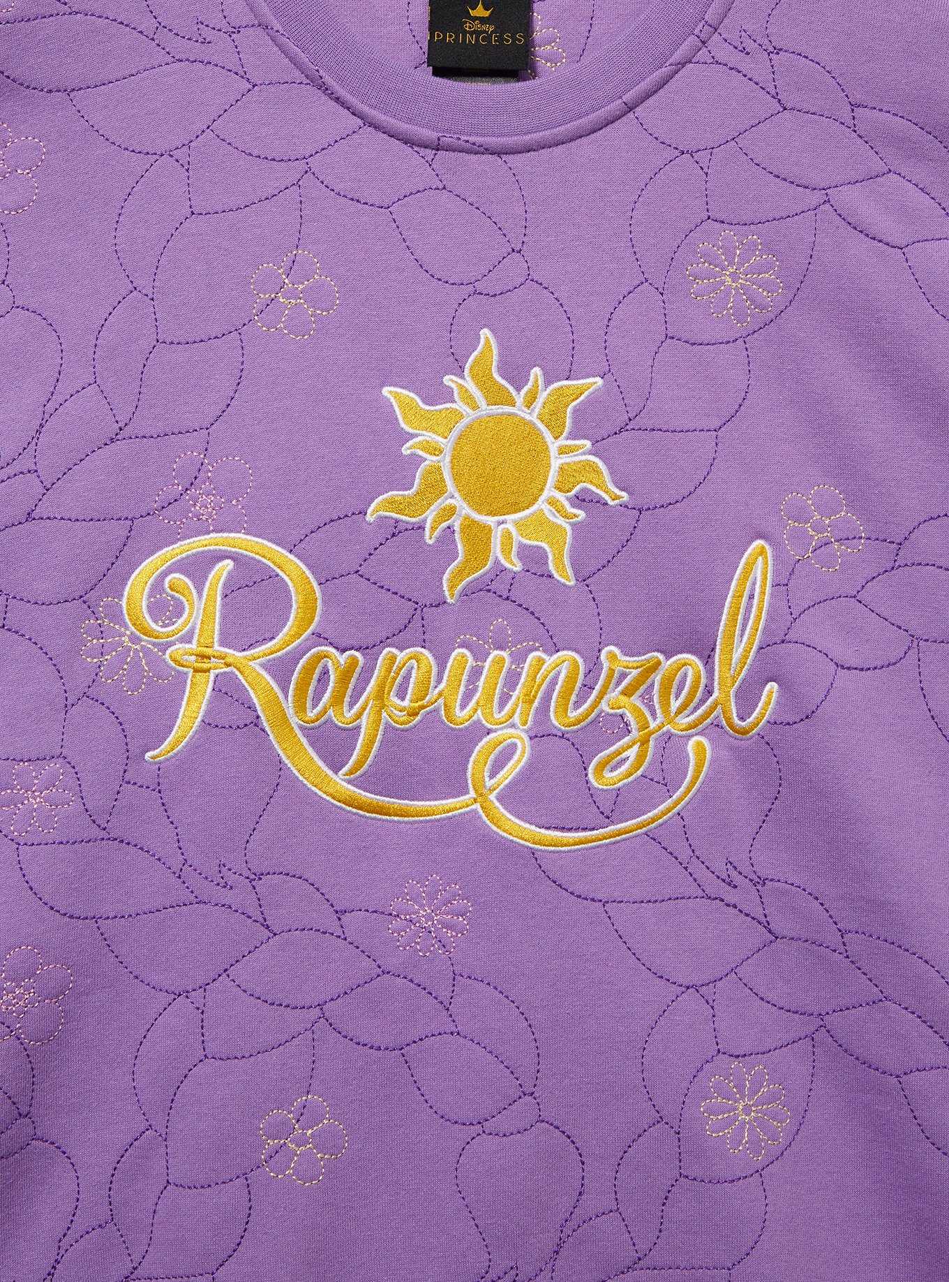 Disney Tangled Rapunzel Embroidered Floral Braid Crewneck - BoxLunch Exclusive, , hi-res