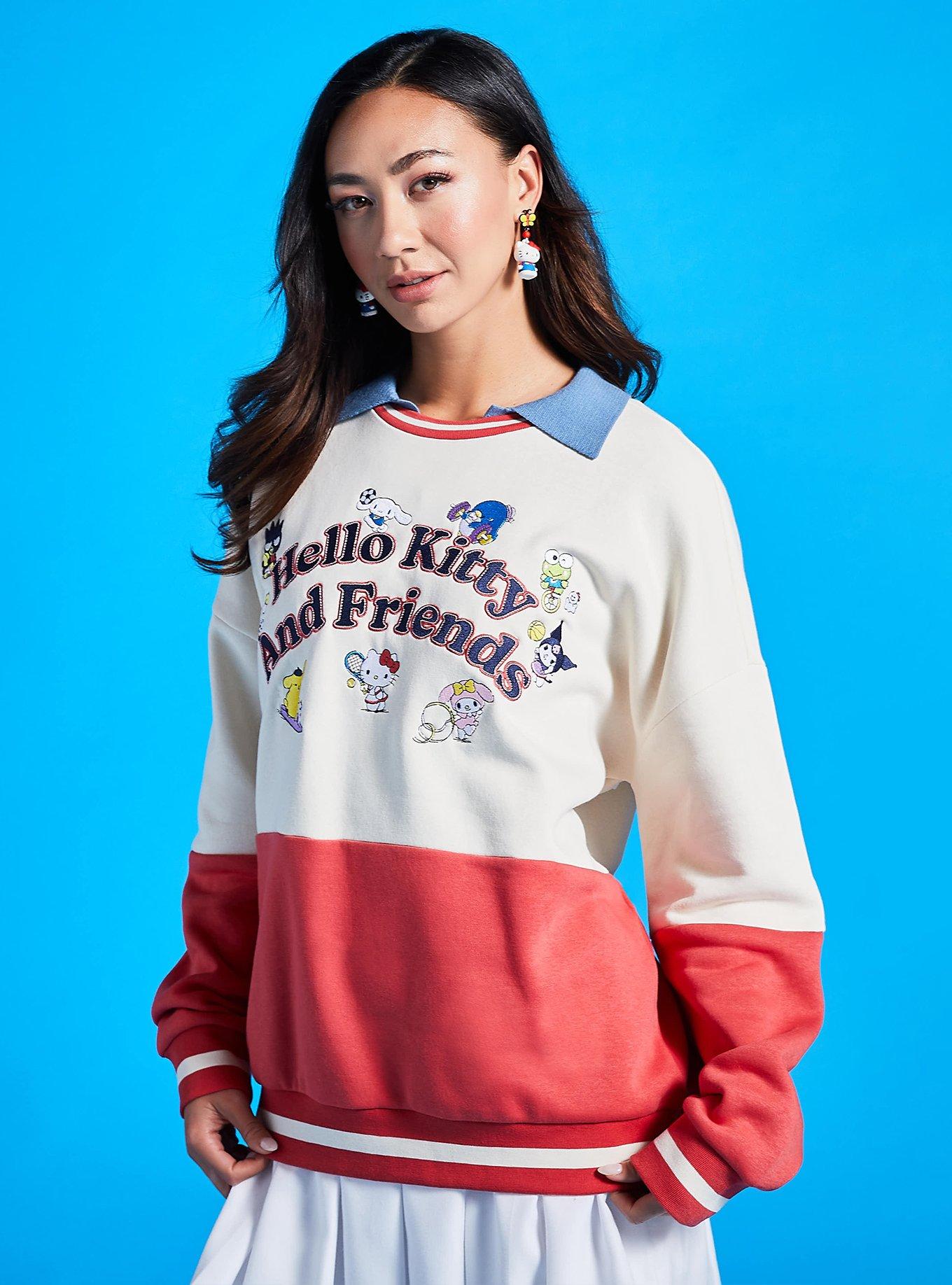 Sanrio Hello Kitty and Friends Sporty Panel Crewneck — BoxLunch Exclusive, , hi-res