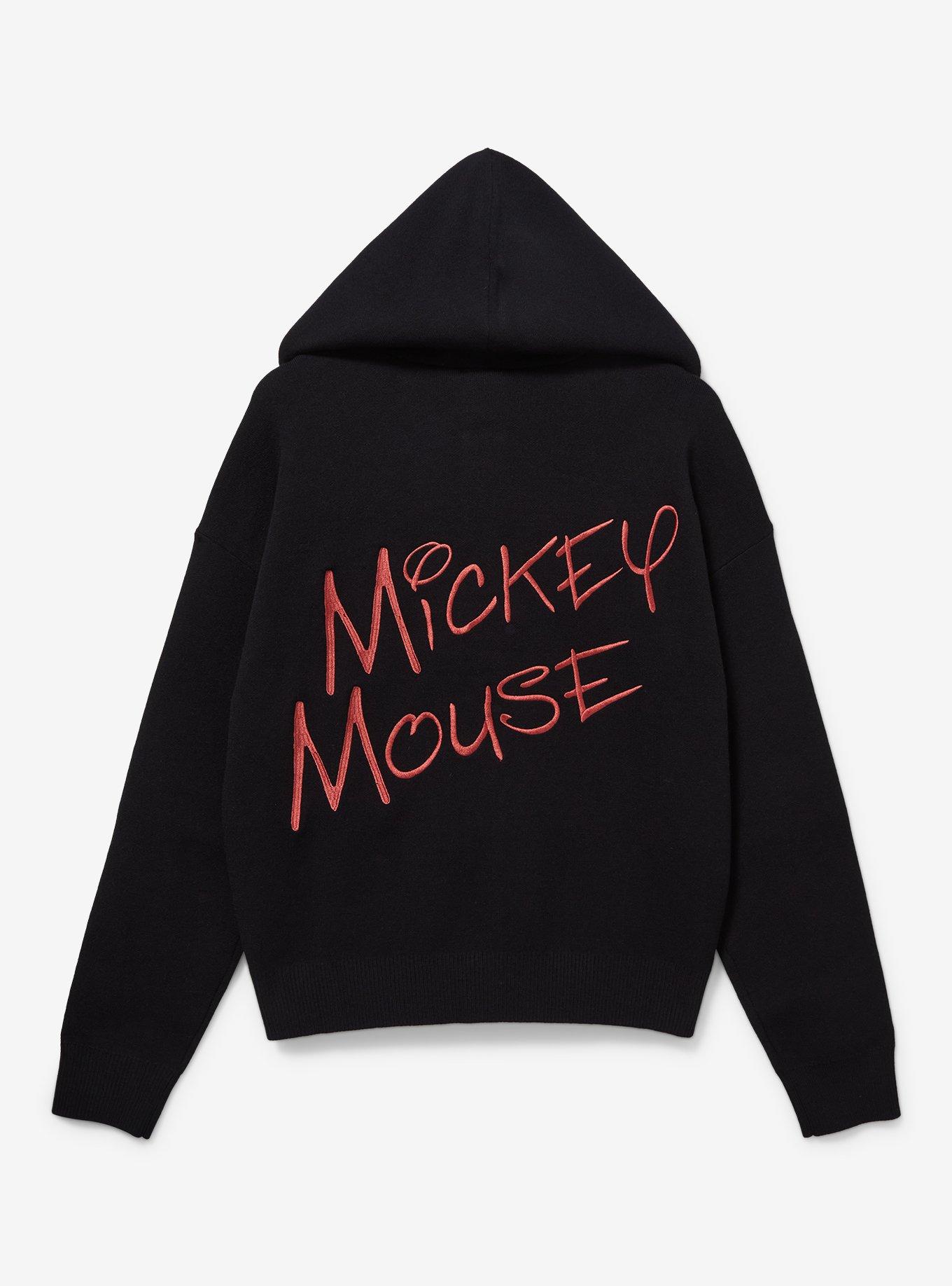 Disney Mickey Mouse Ears Women's Plus Size Knit Zip Hoodie — BoxLunch Exclusive, BLACK, alternate