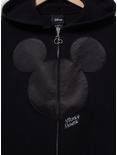 Disney Mickey Mouse Ears Women's Plus Size Knit Zip Hoodie — BoxLunch Exclusive, BLACK, alternate