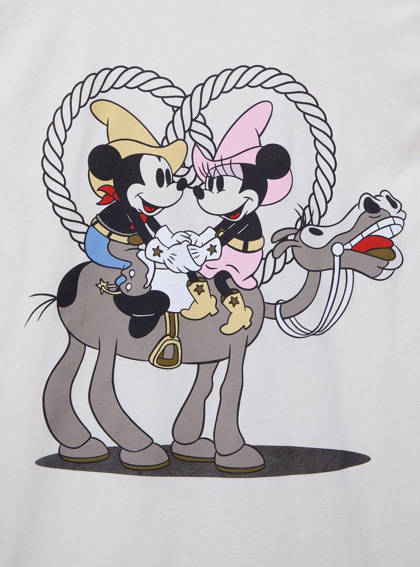 Disney Mickey & Minnie Mouse Western Horse Women's T-Shirt - BoxLunch Exclusive, BEIGE, alternate