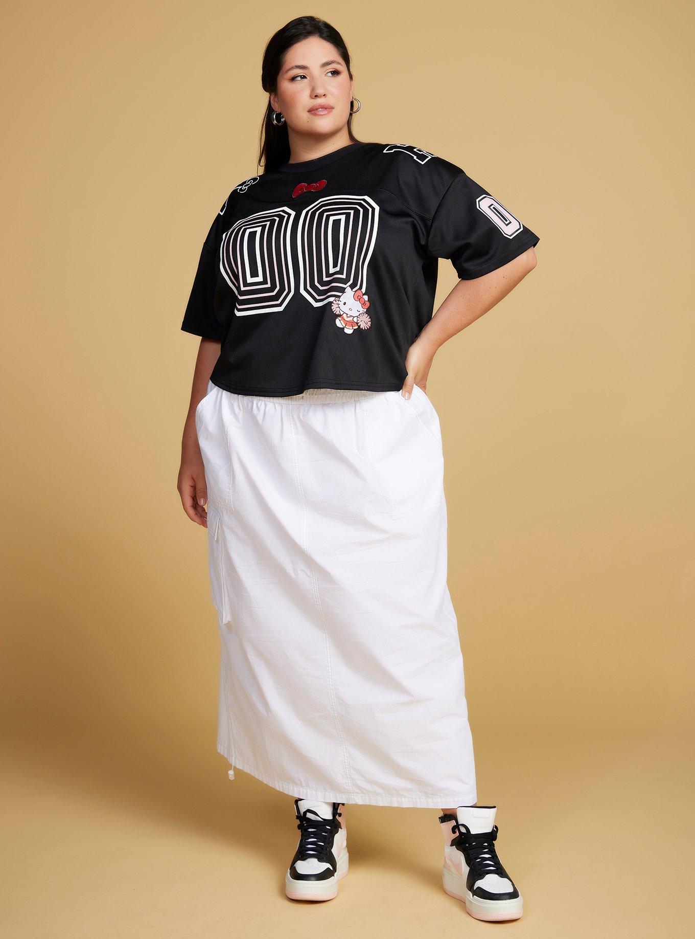 Sanrio Hello Kitty Sports Women's Plus Size Cropped Football Jersey — BoxLunch Exclusive, , hi-res