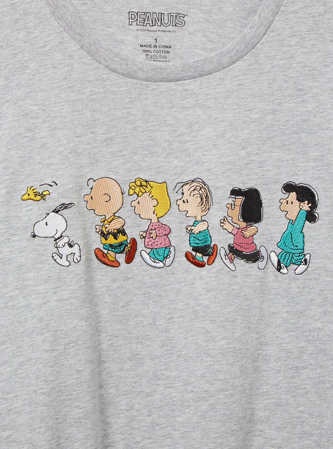 Peanuts Characters Running Women's Plus Size T-Shirt - BoxLunch Exclusive, HEATHER, alternate