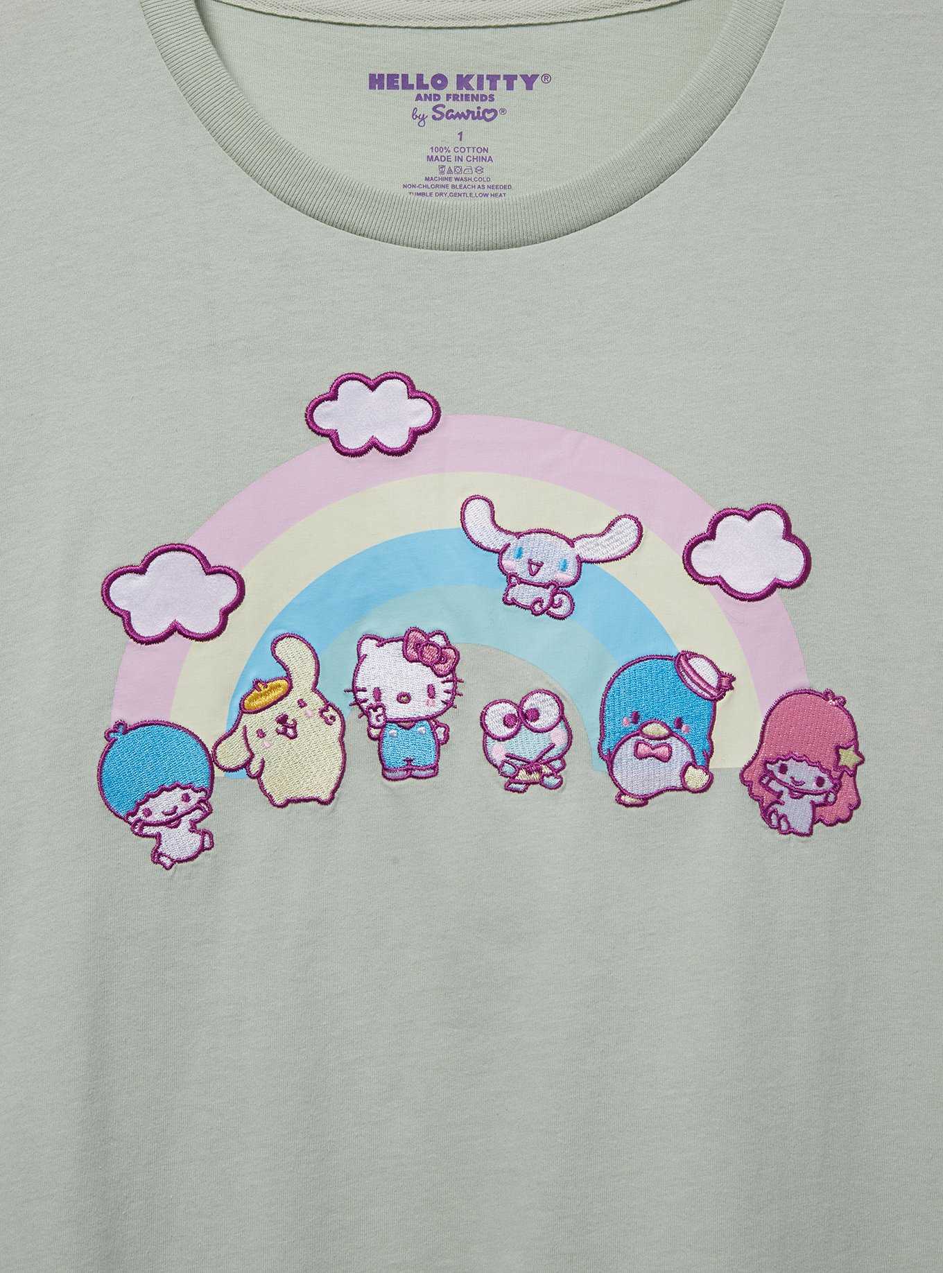 Sanrio Hello Kitty and Friends Rainbow Embroidered Women's Plus Size T-Shirt — BoxLunch Exclusive, , hi-res