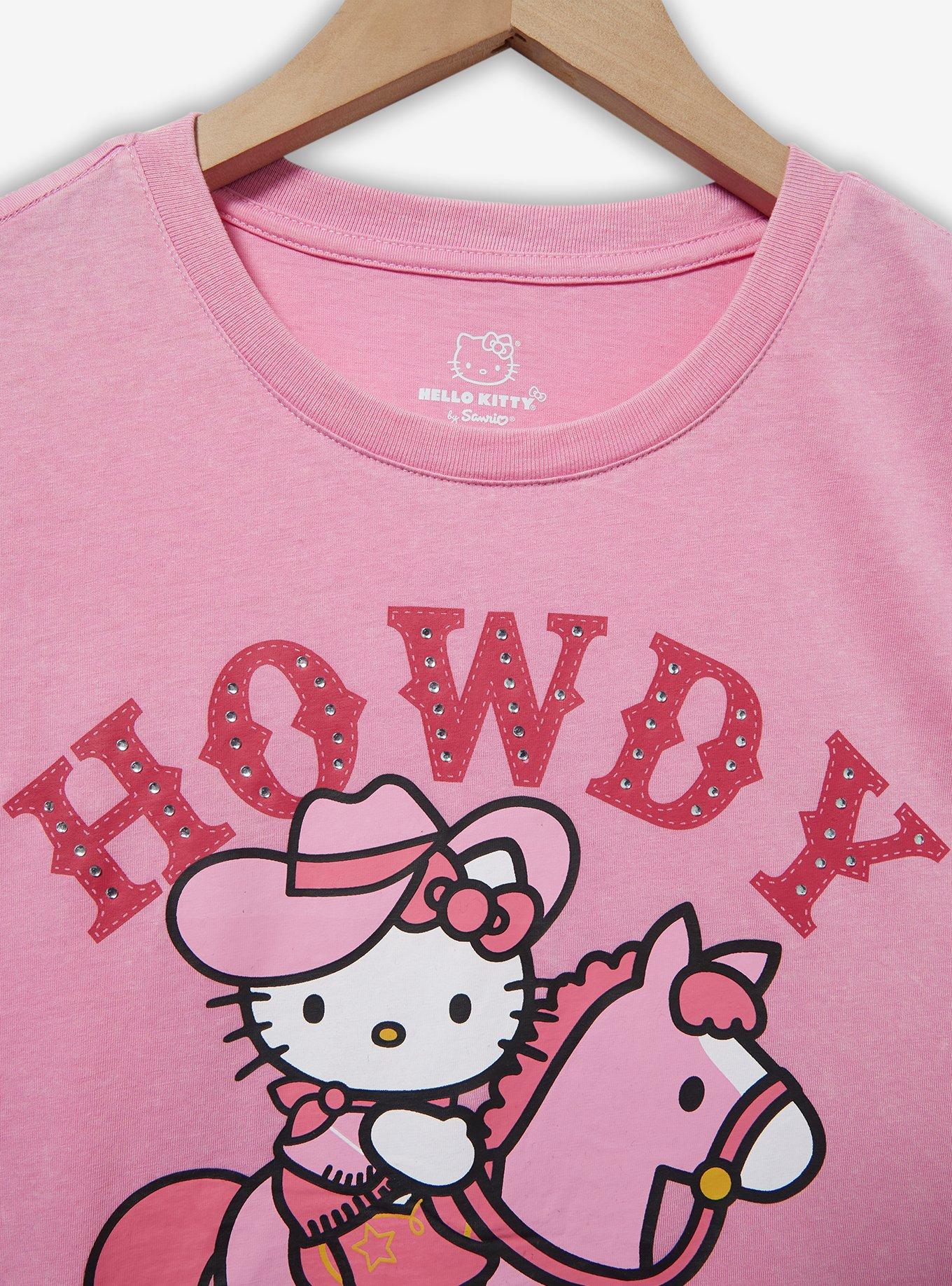 Sanrio Hello Kitty Cowgirl Cropped Women's T-Shirt - BoxLunch Exclusive, PINK, alternate