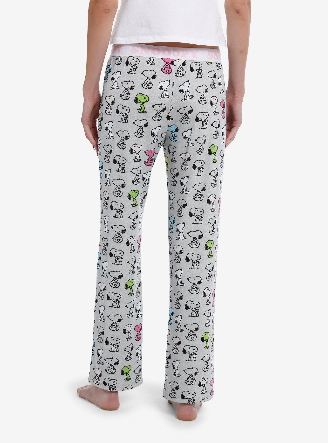 Peanuts Snoopy Allover Print Grey Pajama Pants, , hi-res