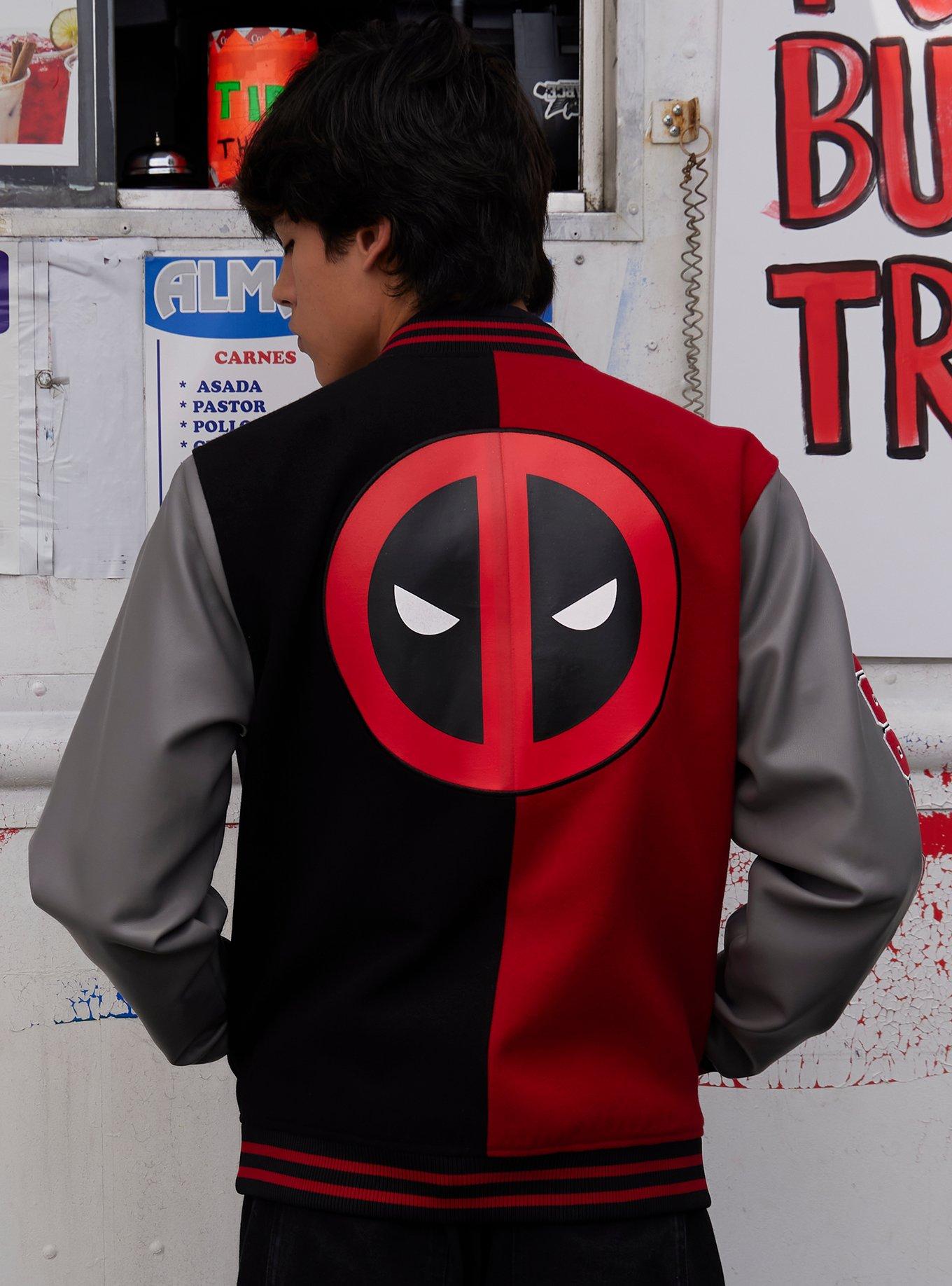 Our Universe Marvel Deadpool & Wolverine Deadpool Varsity Jacket, RED  BLACK, alternate