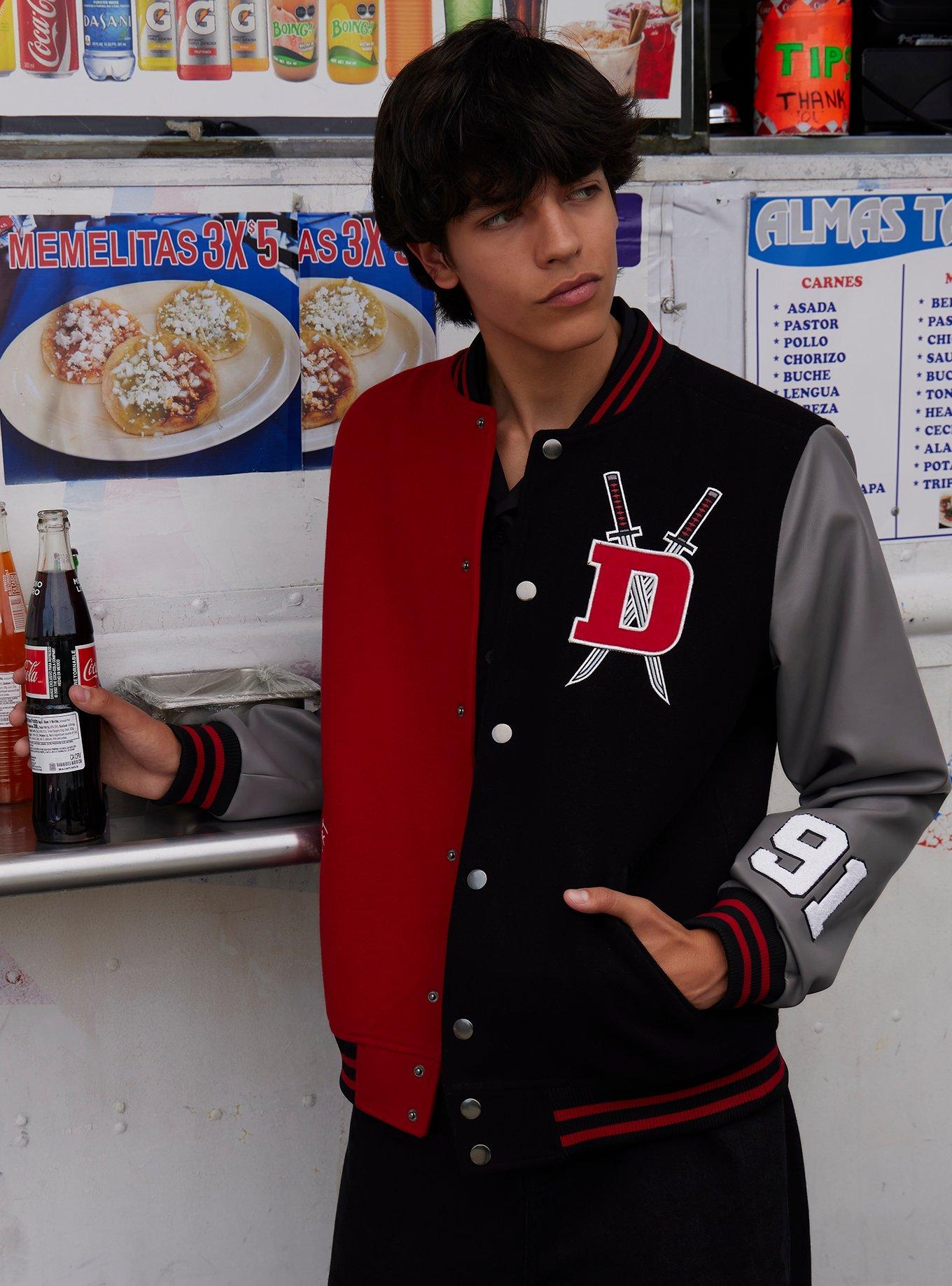 Our Universe Marvel Deadpool & Wolverine Deadpool Varsity Jacket, RED  BLACK, alternate