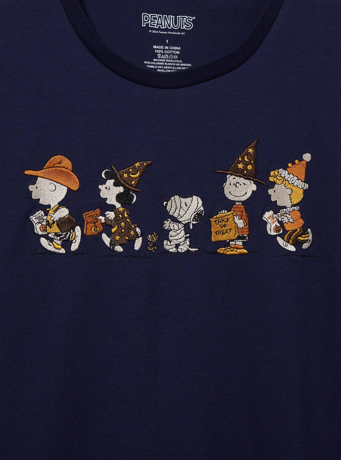 Peanuts Charlie Brown and Friends Trick-or-Treat Embroidered T-Shirt Plus Size, , hi-res